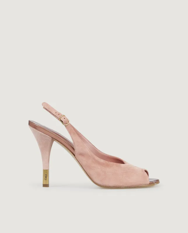 Suede Flower Sandal made by Chloe