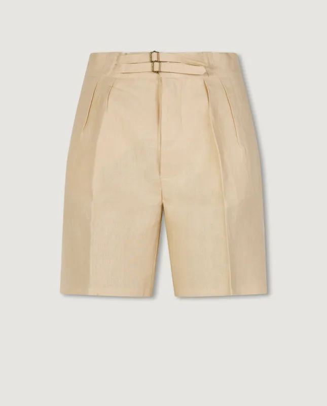 Linnen Safari Shorts - Lichtbruin sold by Pauw Amsterdam