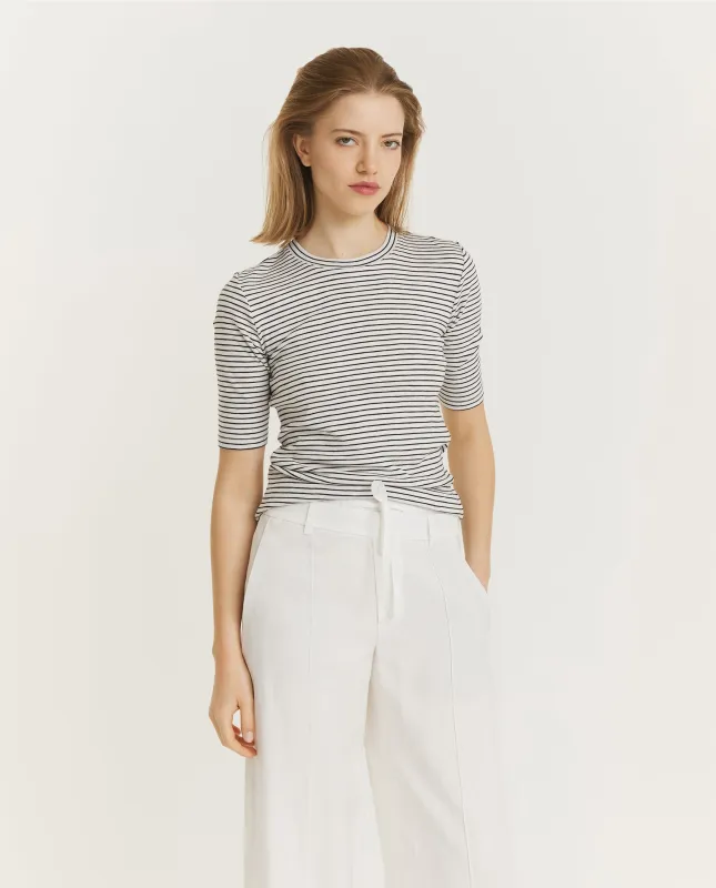 Gestreept T-Shirt - Ecru sold by Pauw Amsterdam