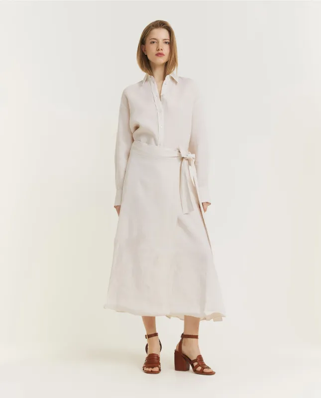 Linnen Strik Rok - Ecru sold by Pauw Amsterdam