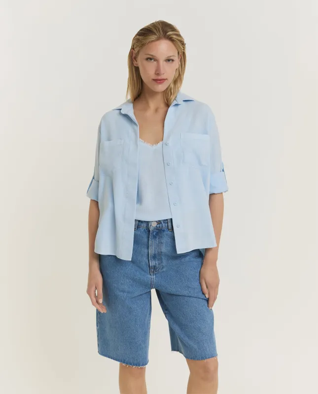 Tencel Blouse - Lichtblauw sold by Pauw Amsterdam