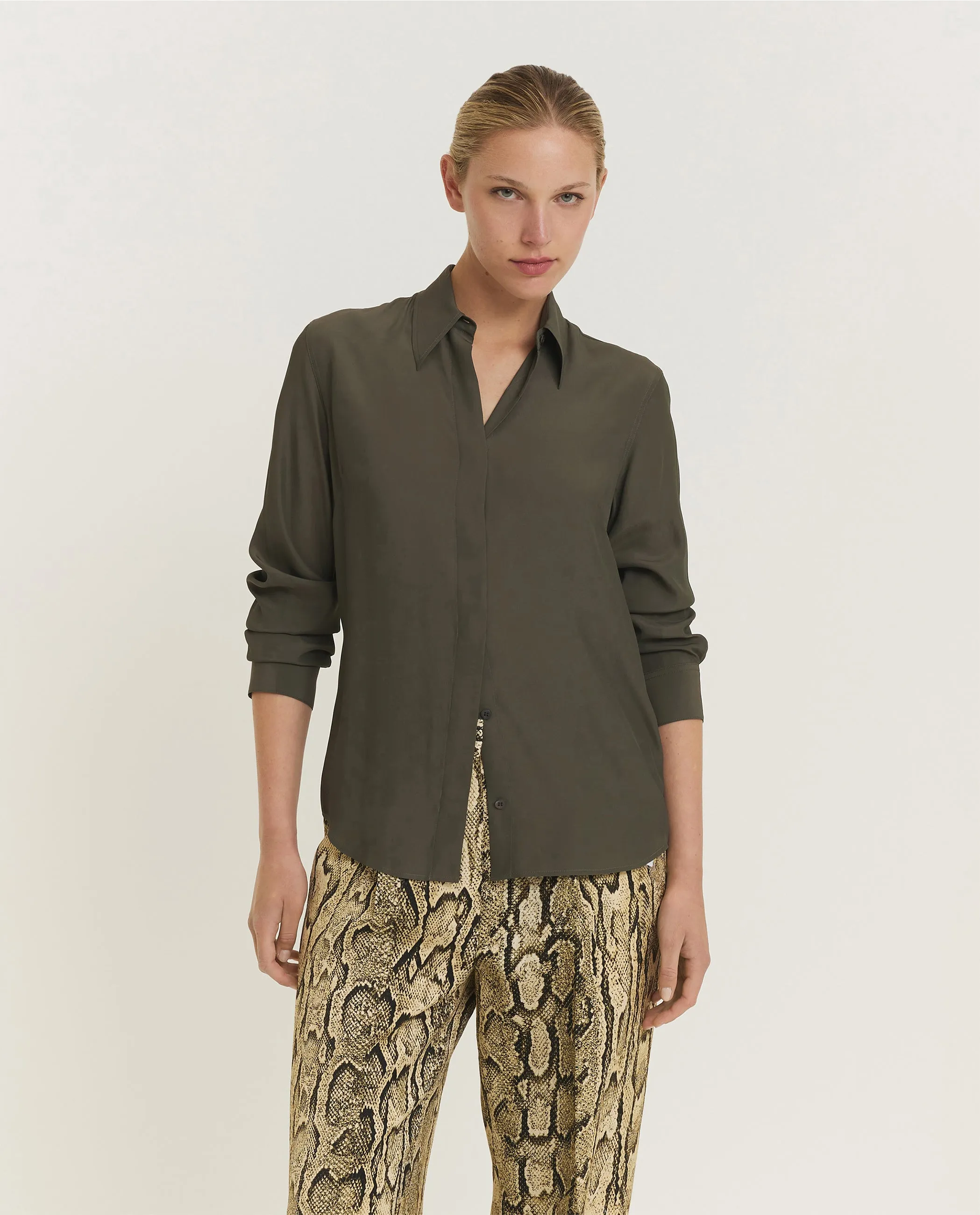 Zijden Mix Blouse - Groen sold by Pauw Amsterdam