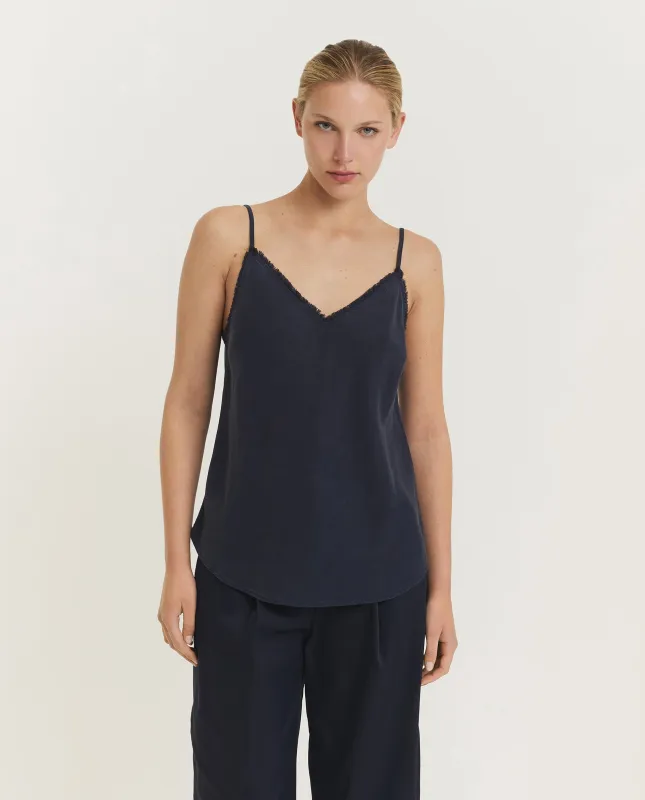 Tencel Cami Top - Donkerblauw sold by Pauw Amsterdam