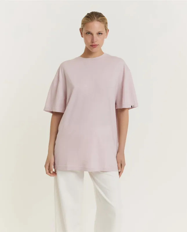 Katoen-Cashmere T-Shirt - Roze sold by Pauw Amsterdam