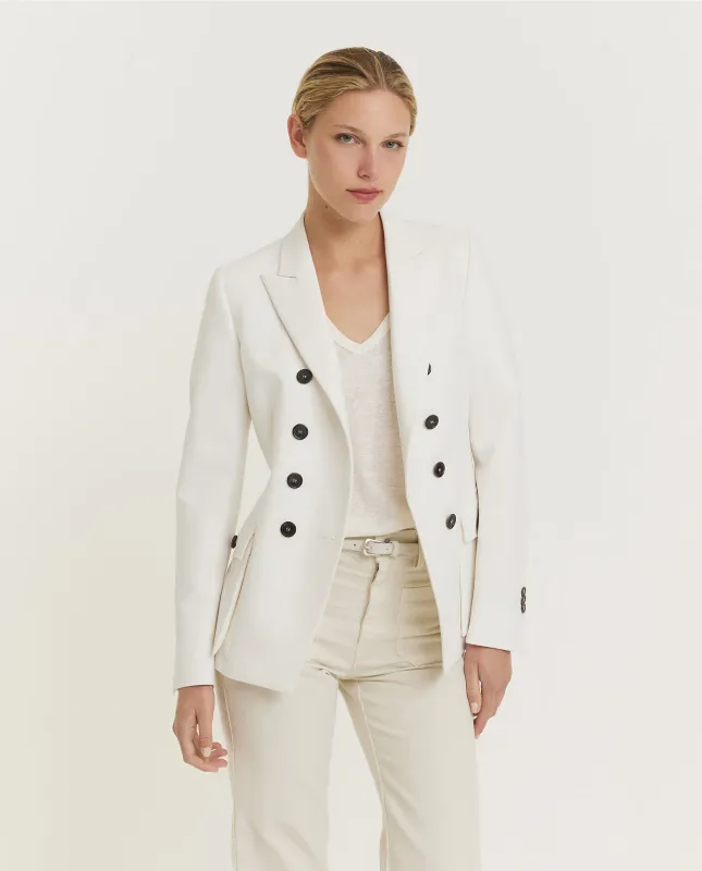Katoenen Double-Breasted Blazer - Ecru sold by Pauw Amsterdam
