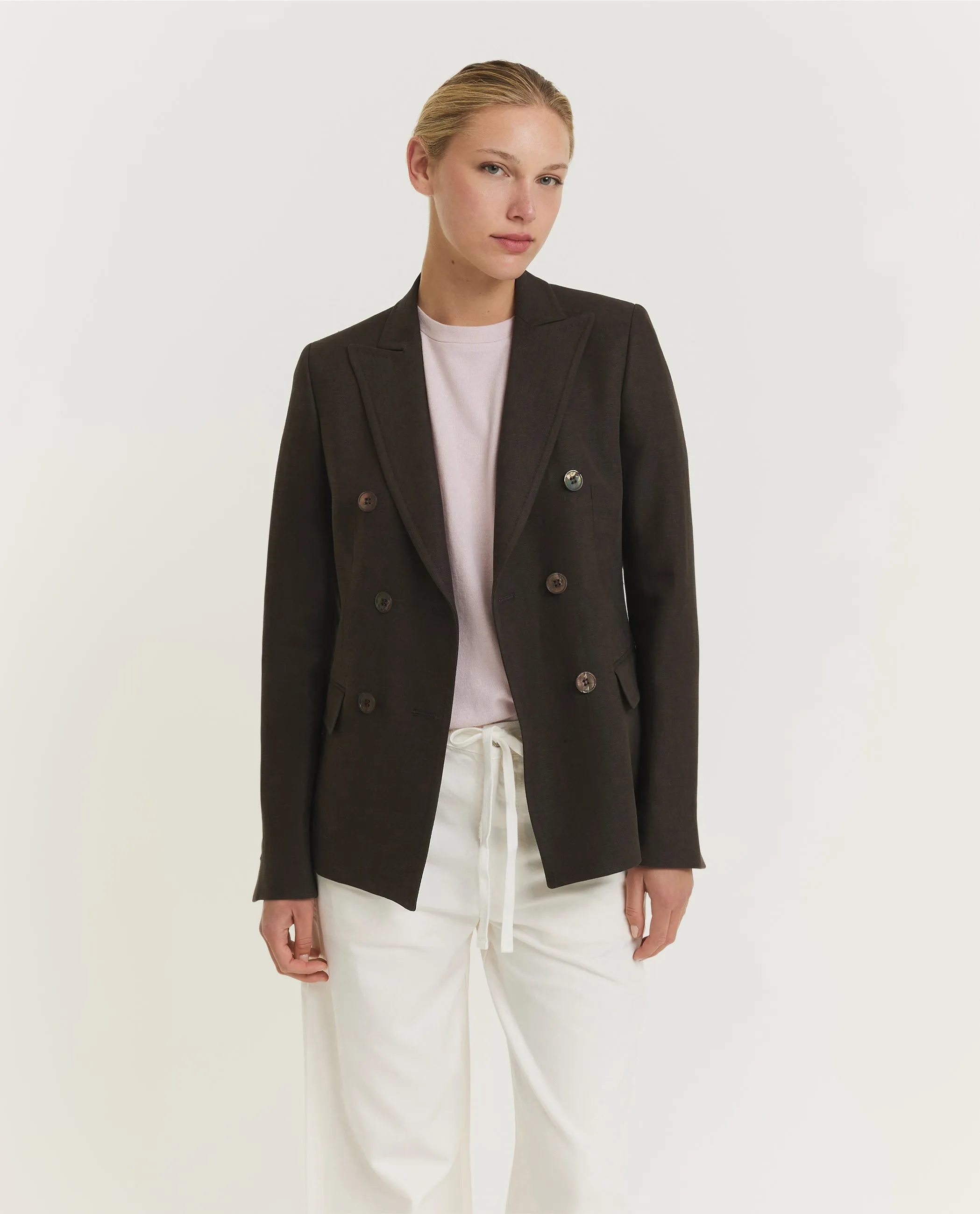Linnen Blazer - Bruin sold by Pauw Amsterdam