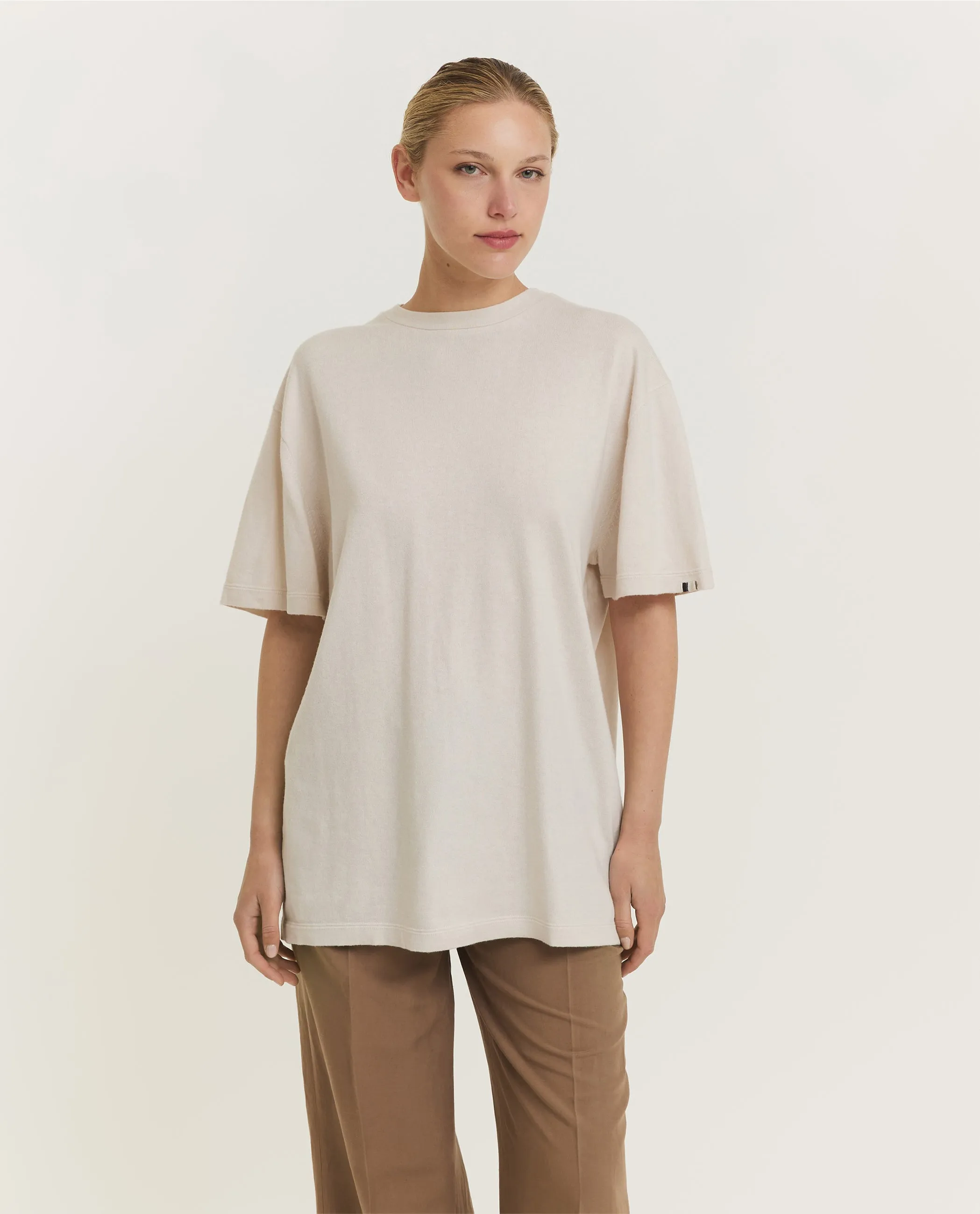 Katoen-Cashmere T-Shirt - Ecru sold by Pauw Amsterdam