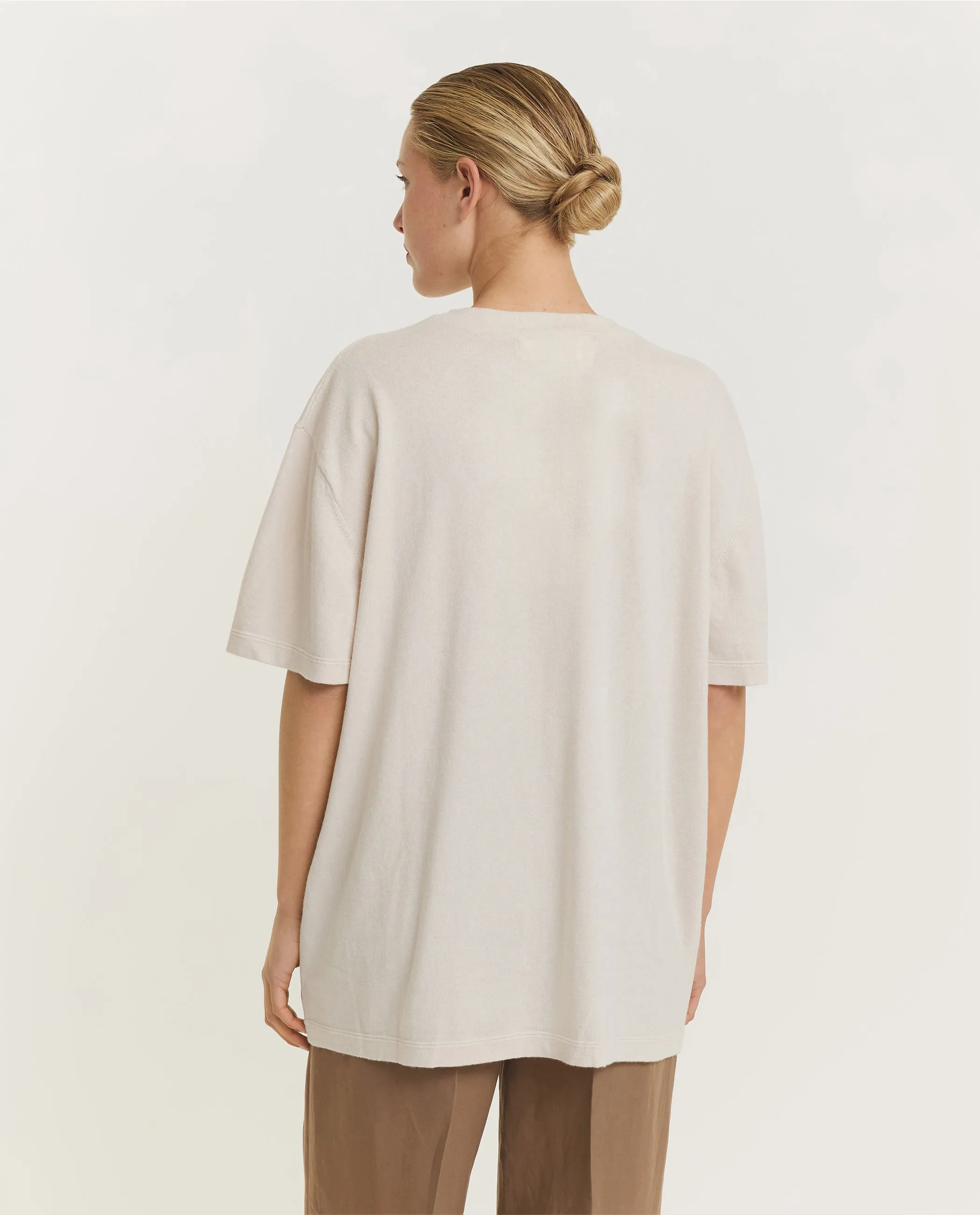 Katoen-Cashmere T-Shirt - Ecru sold by Pauw Amsterdam product image thumbnail 5