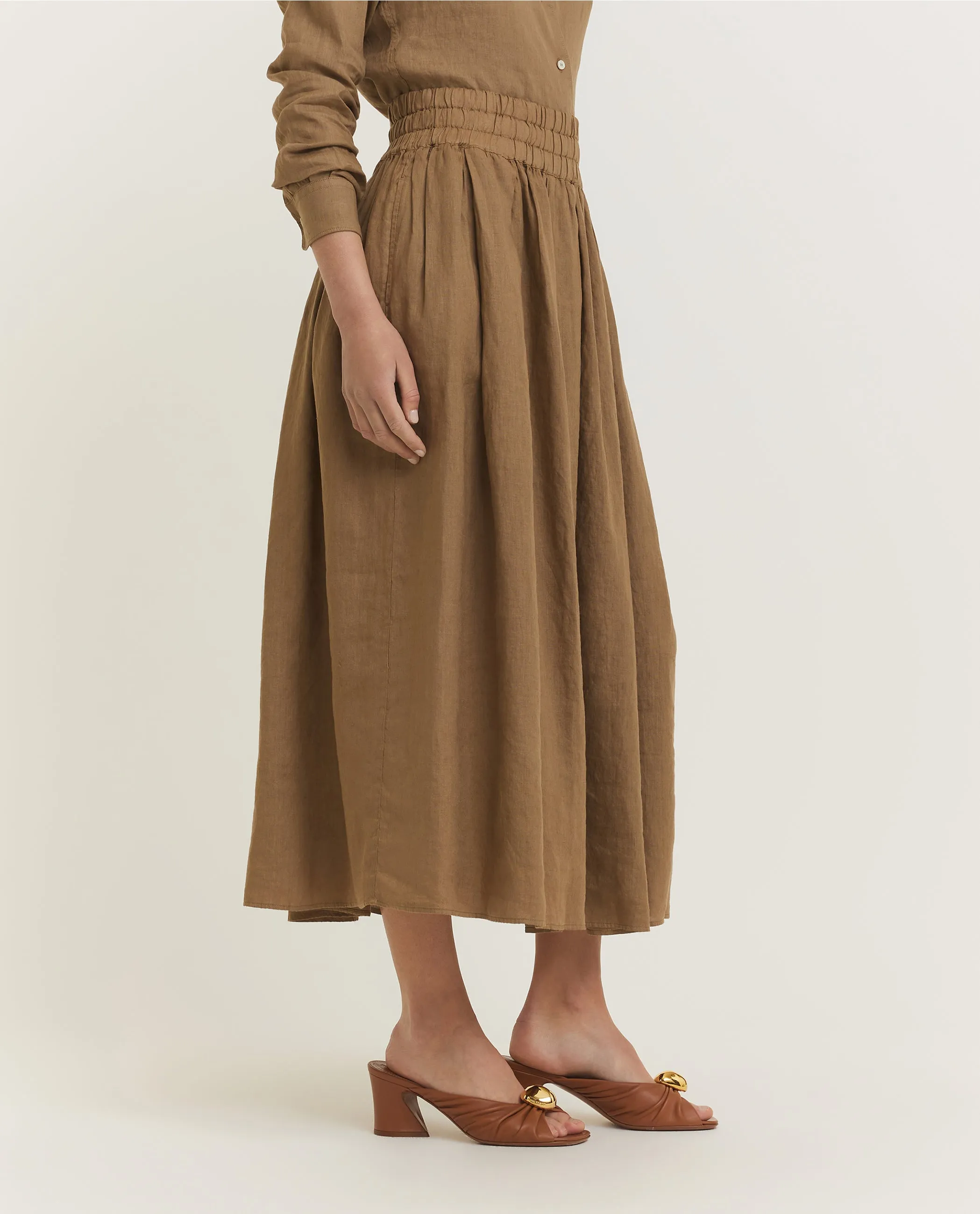 Linnen Rok - Bruin sold by Pauw Amsterdam product image thumbnail 3