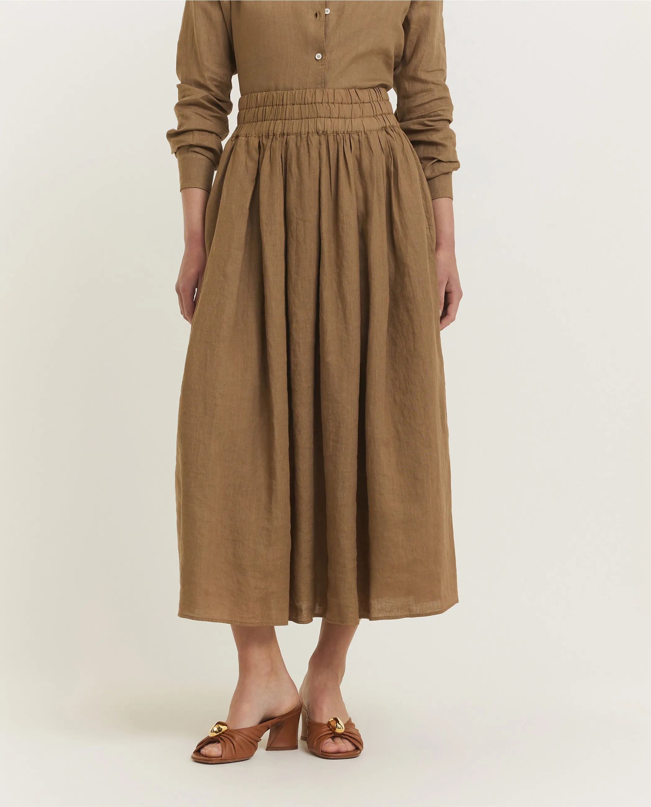 Linnen Rok - Bruin sold by Pauw Amsterdam product image thumbnail 2