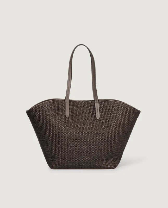 Raffia Panier Shopper Tas - Bruin sold by Pauw Amsterdam