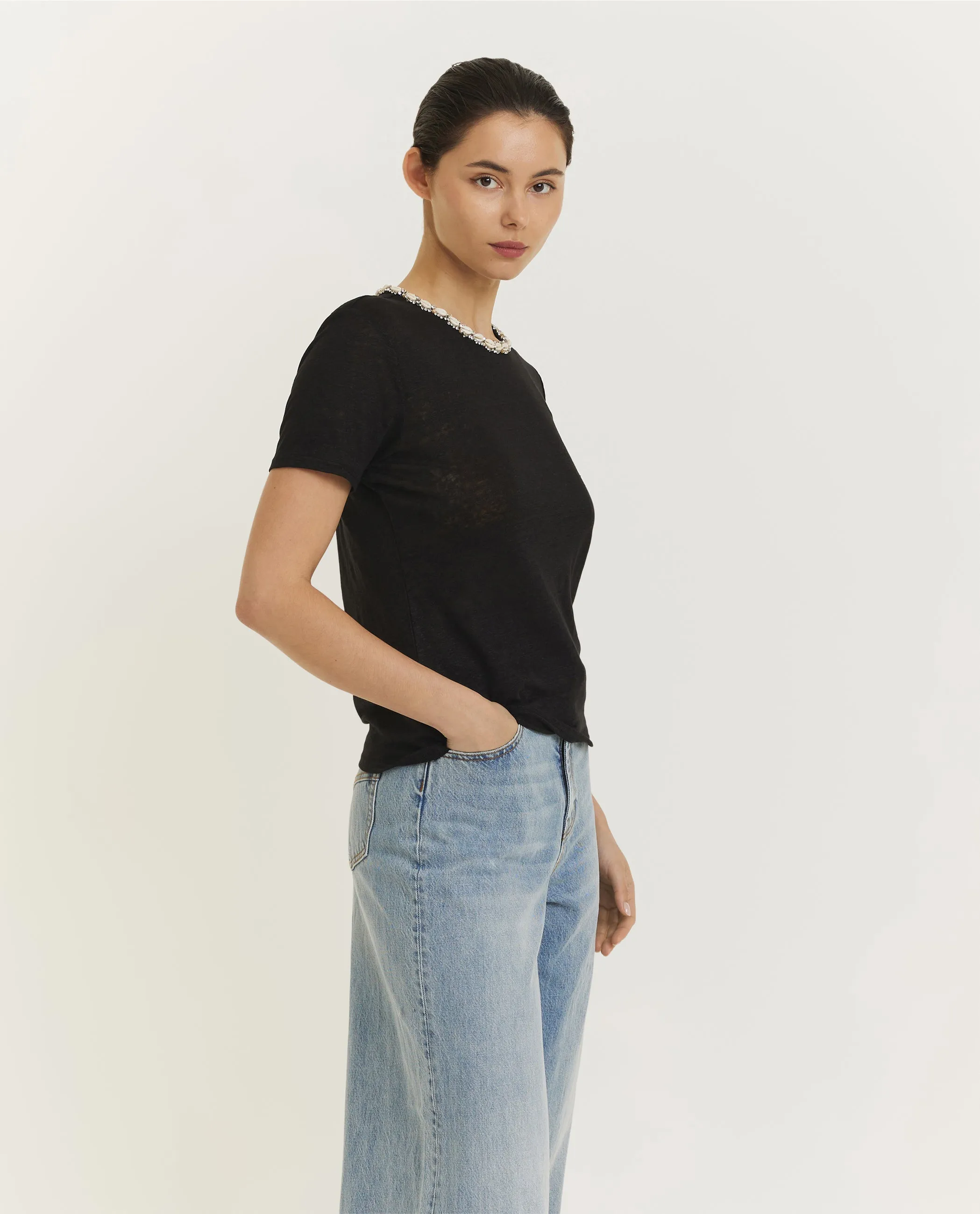 Illuminate Embellished T-Shirt - Zwart sold by Pauw Amsterdam product image thumbnail 4