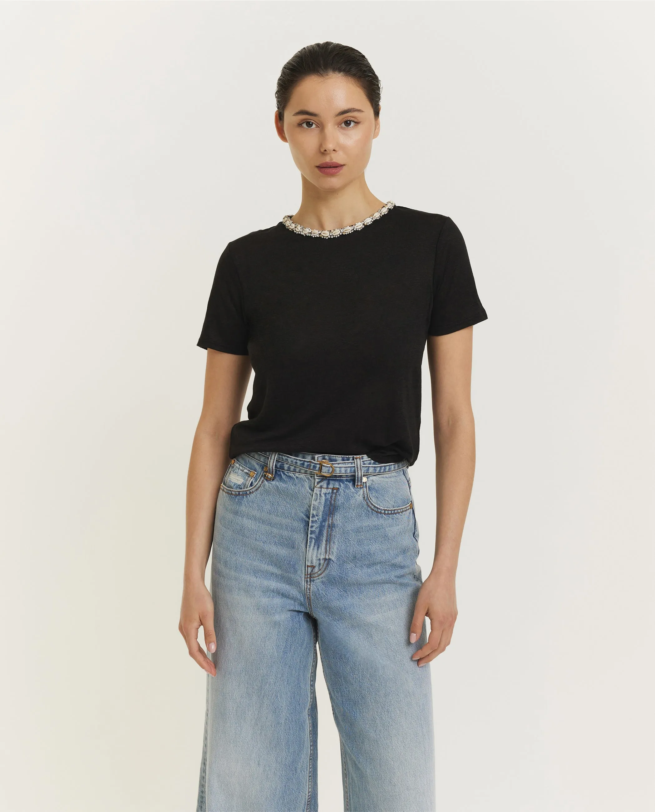 Illuminate Embellished T-Shirt - Zwart sold by Pauw Amsterdam