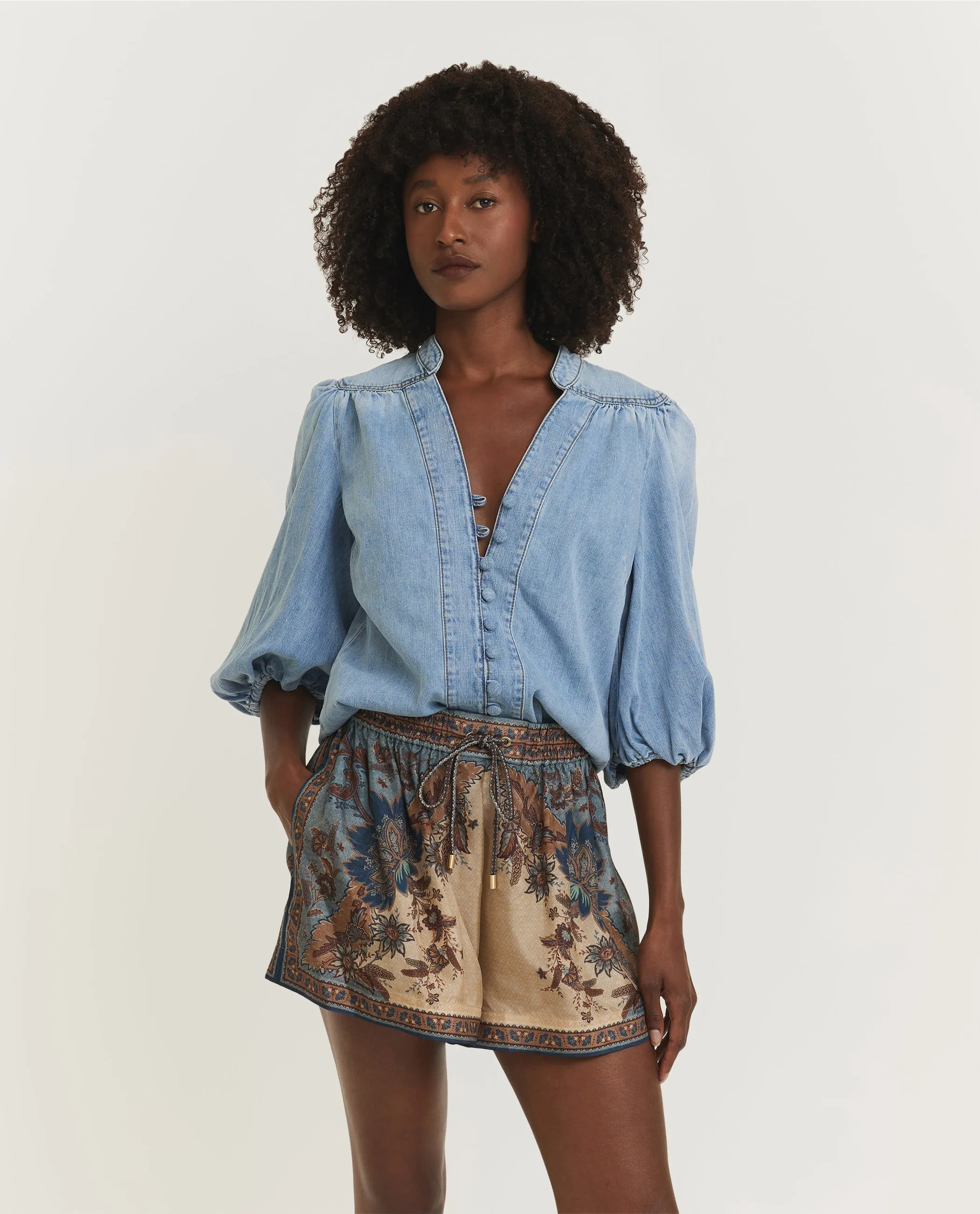 Lucky Denim Blouse - Lichtblauw sold by Pauw Amsterdam