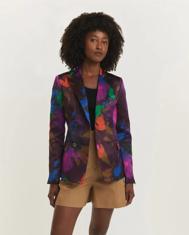Floral Double-Breasted Blazer - Paars sold by Pauw Amsterdam