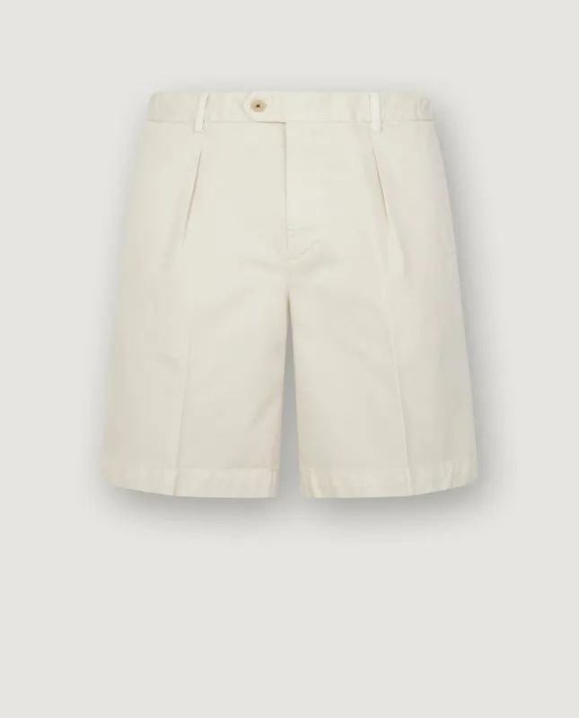 Geplooide Katoenen Shorts - Ecru sold by Pauw Amsterdam