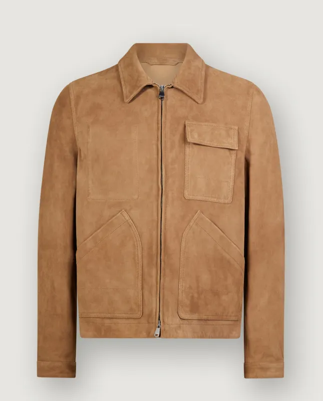 Suède Zip Jacket - Lichtbruin sold by Pauw Amsterdam