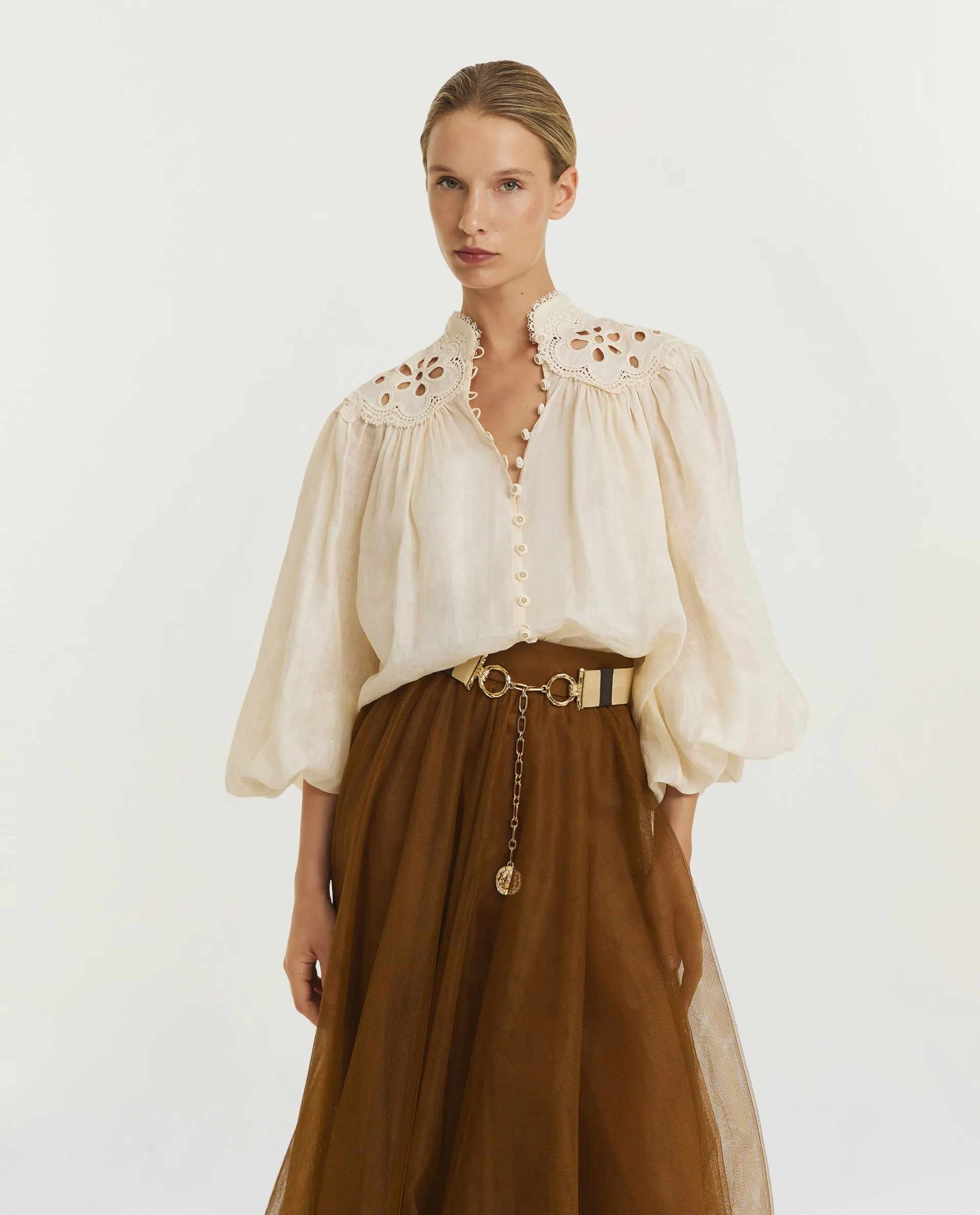 Coco Geborduurde Blouse - Ecru sold by Pauw Amsterdam