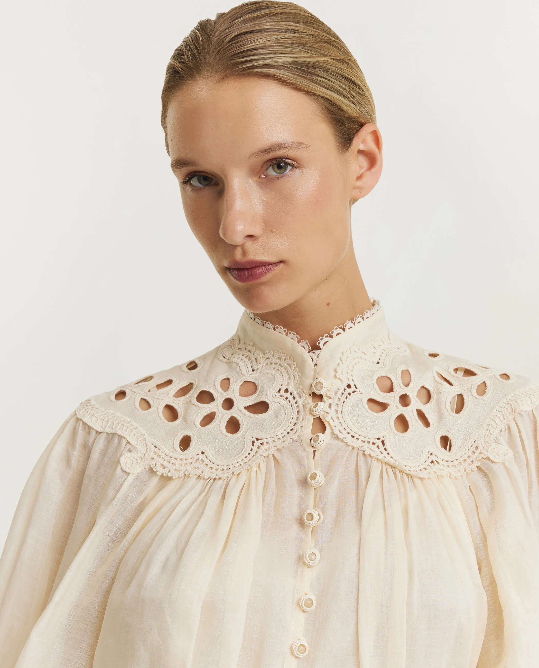 Coco Geborduurde Blouse - Ecru sold by Pauw Amsterdam product image thumbnail 2