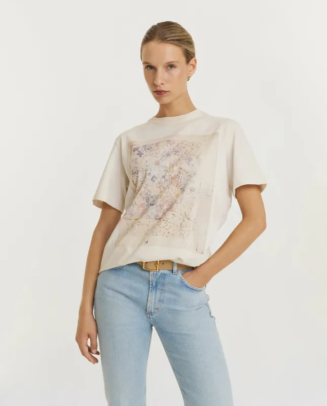 Floral Print T-Shirt - Ecru sold by Pauw Amsterdam