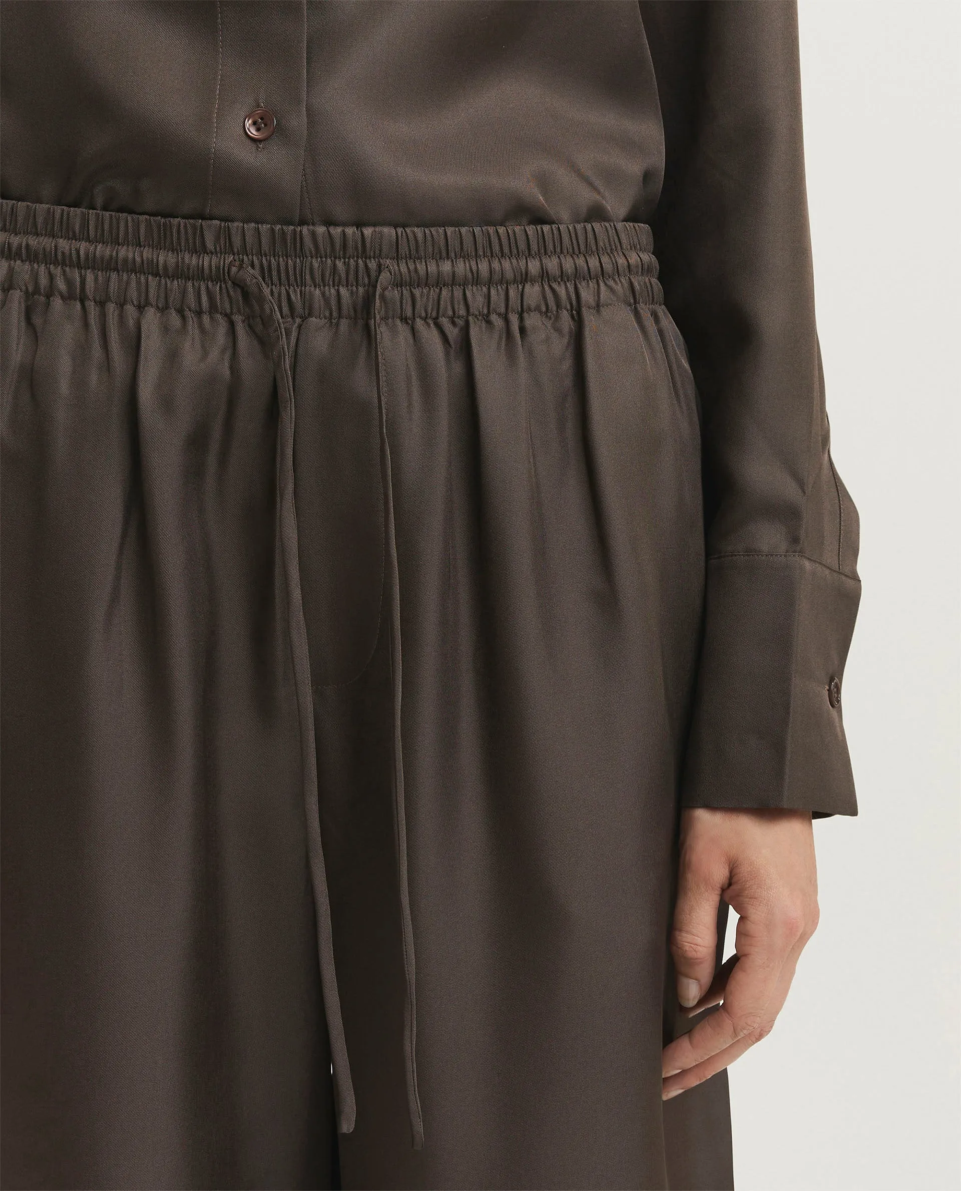 Zijden Wijde Broek - Bruin sold by Pauw Amsterdam product image thumbnail 5