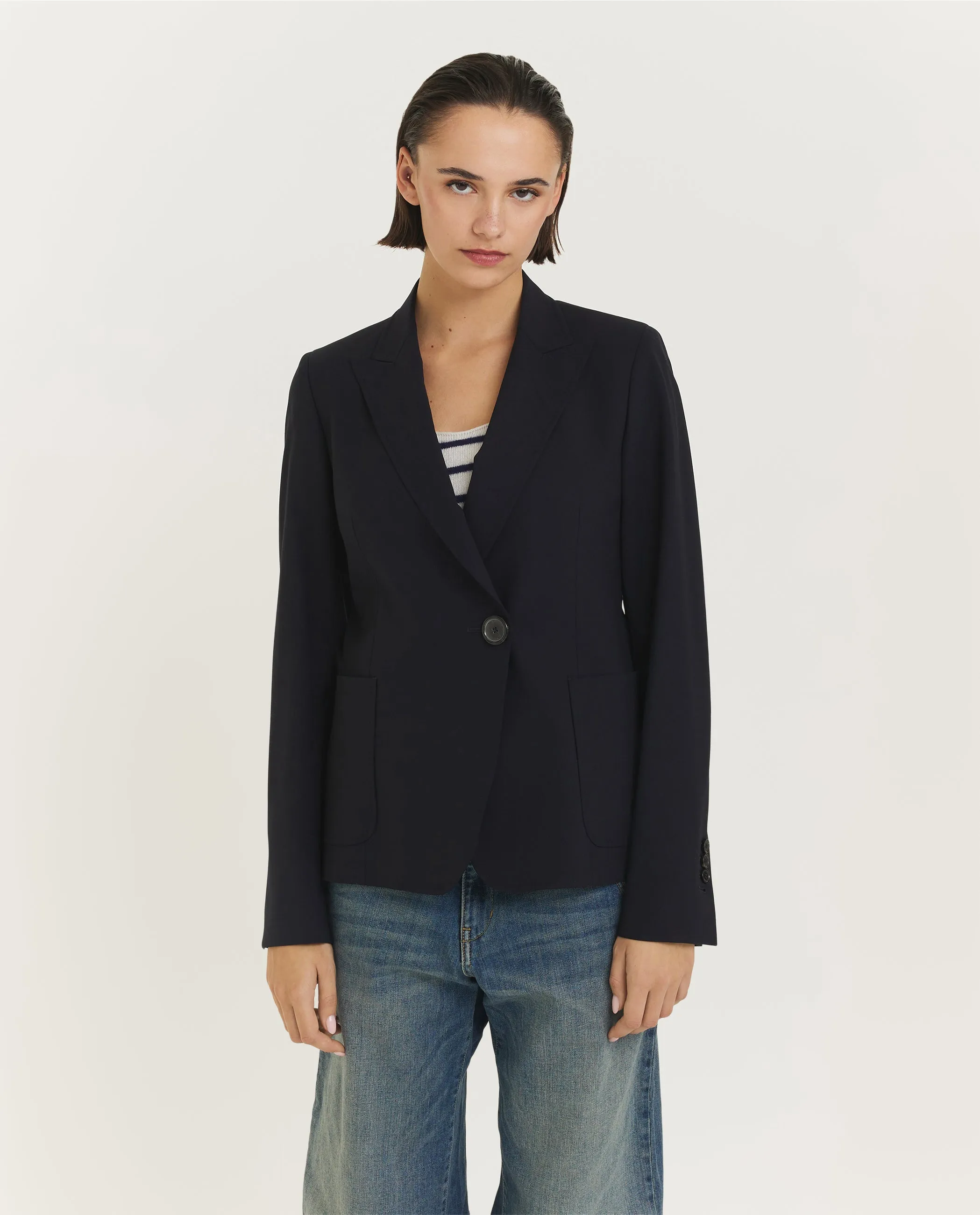 Stretch-wol blazer
- Blauw sold by Pauw Amsterdam