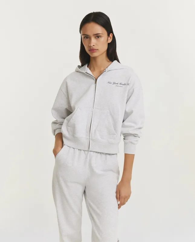NY Health Club Cropped Zip Hoodie - Lichtgrijs sold by Pauw Amsterdam