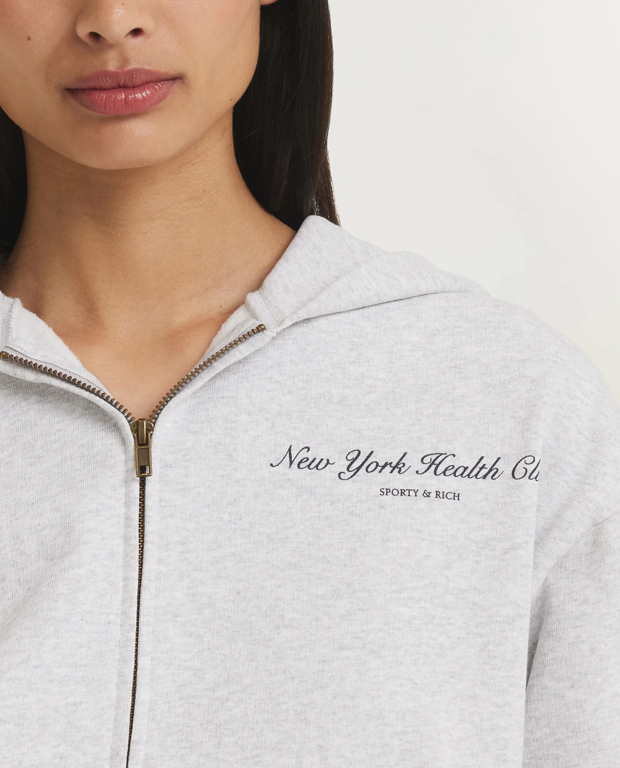 NY Health Club Cropped Zip Hoodie - Lichtgrijs sold by Pauw Amsterdam product image thumbnail 2