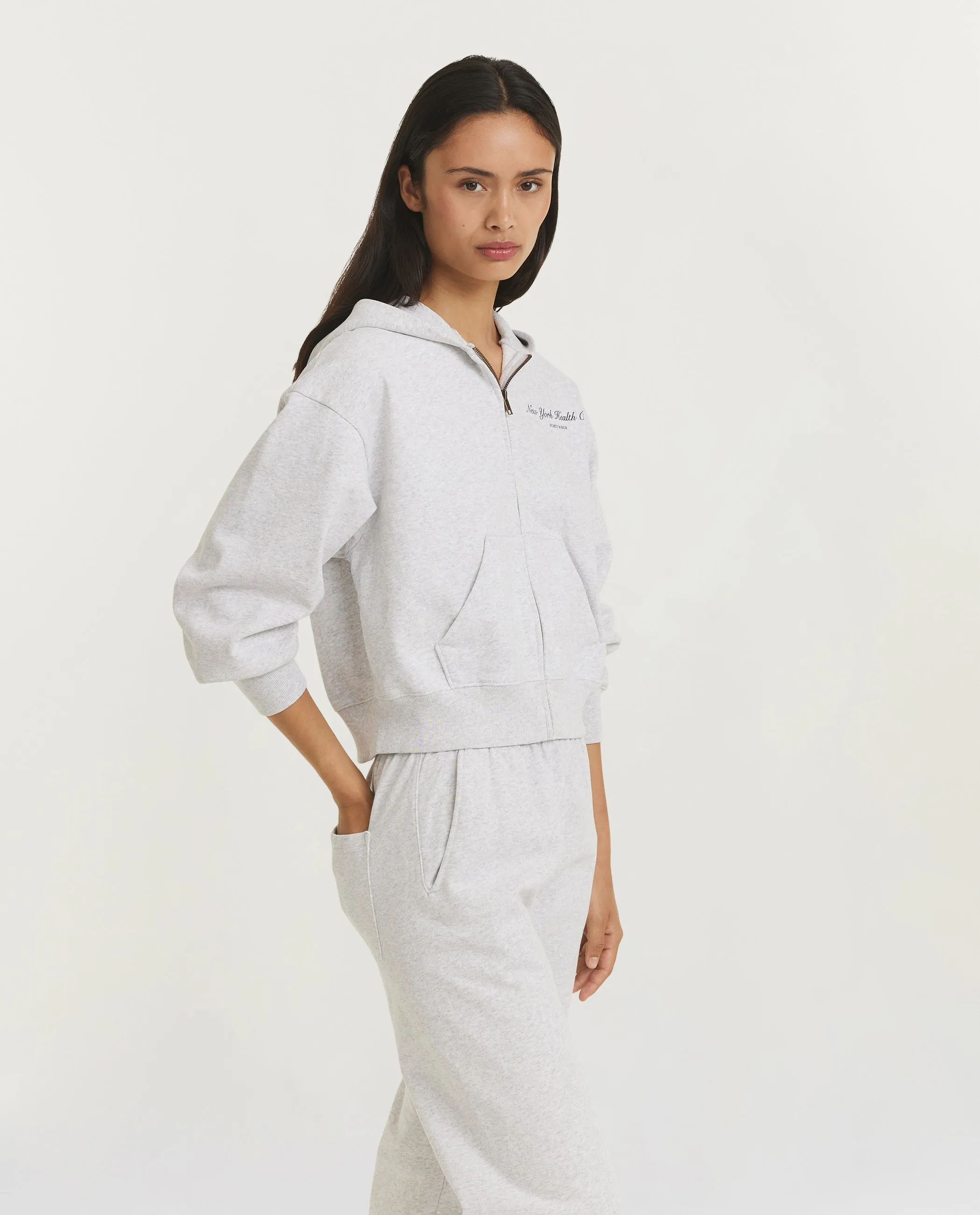 NY Health Club Cropped Zip Hoodie - Lichtgrijs sold by Pauw Amsterdam product image thumbnail 4
