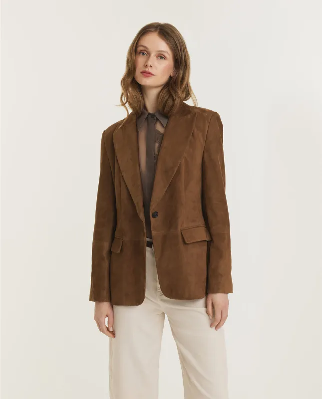 Suede Blazer - Lichtbruin sold by Pauw Amsterdam