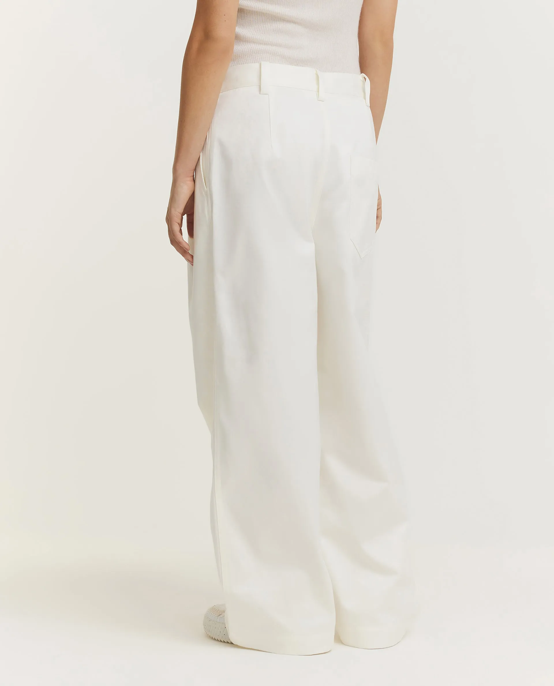 Wijde Katoenen Broek - Wit sold by Pauw Amsterdam product image thumbnail 4