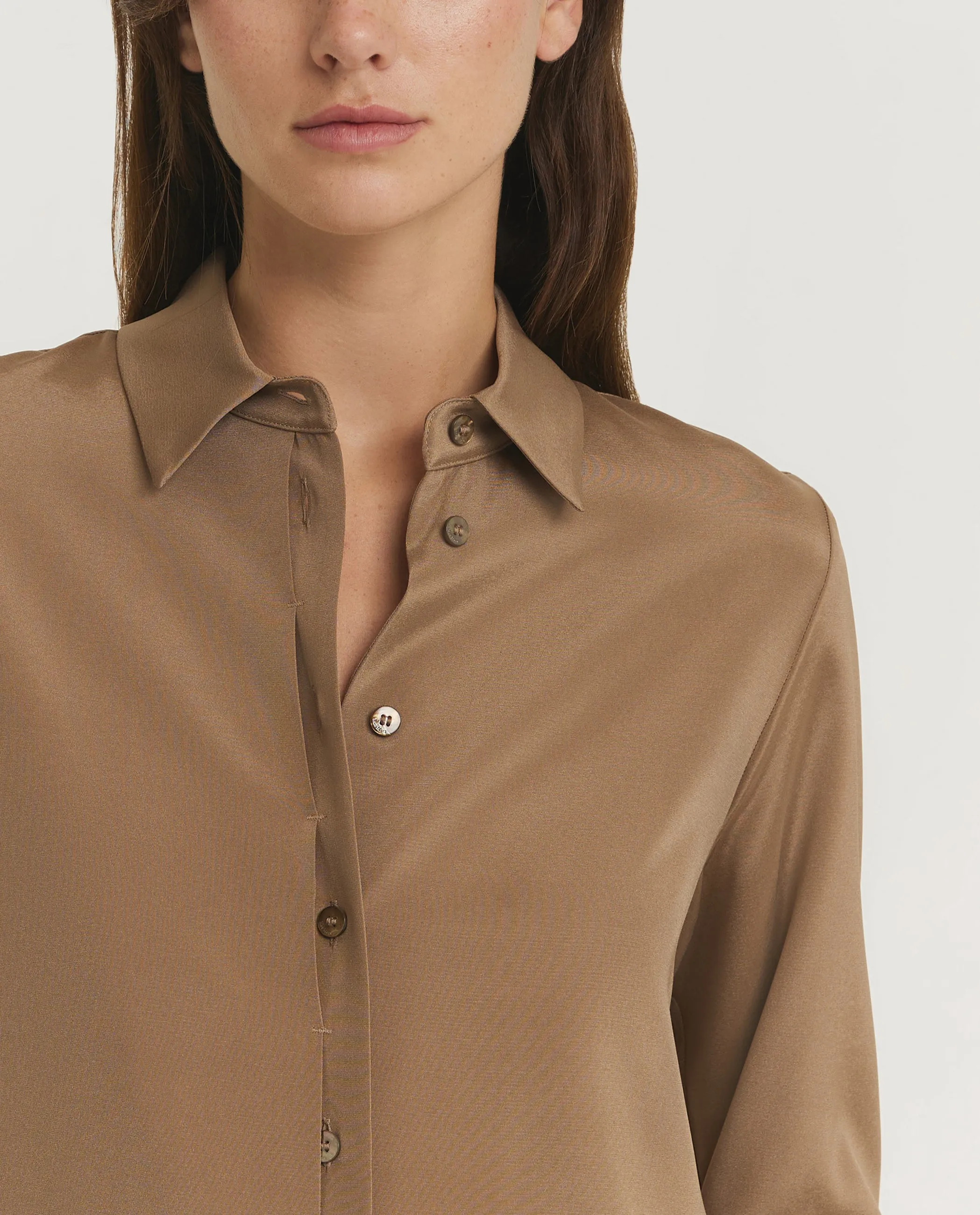 Zijden Avion Shirt - Lichtbruin sold by Pauw Amsterdam product image thumbnail 2