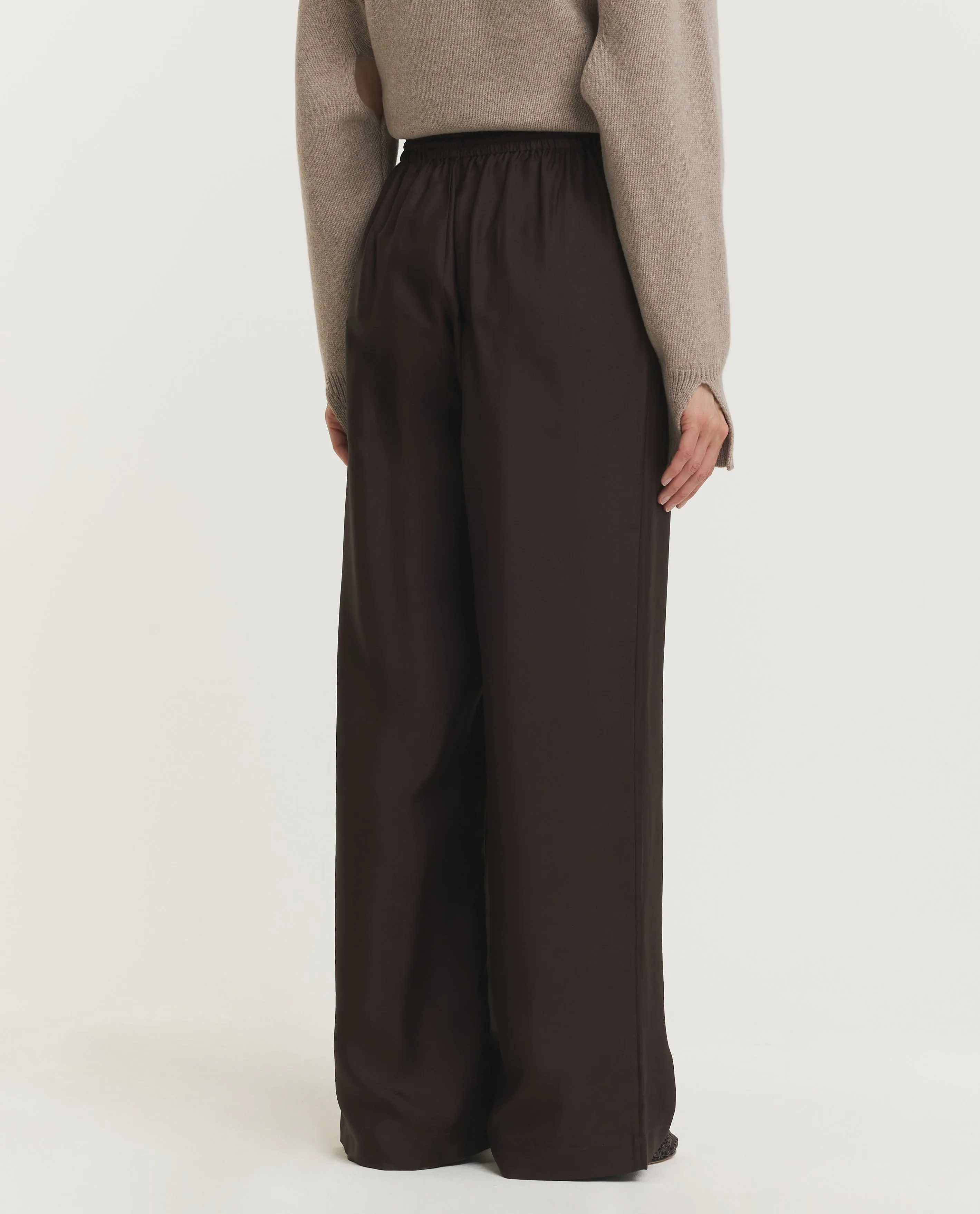 Zijden Wijde Broek - Bruin sold by Pauw Amsterdam product image thumbnail 4