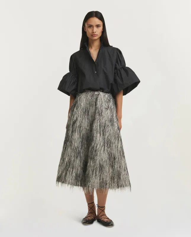 Fringy Jacquard Rok - Grijs sold by Pauw Amsterdam