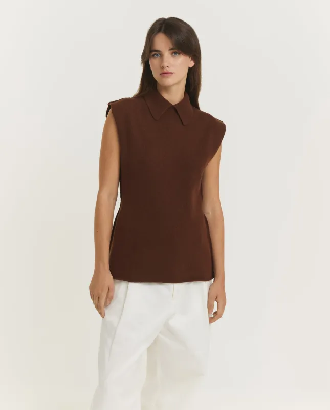 Mouwloze Top - Bruin sold by Pauw Amsterdam