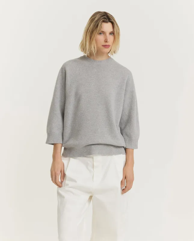 Wollen Ronde Hals Trui - Lichtgrijs sold by Pauw Amsterdam