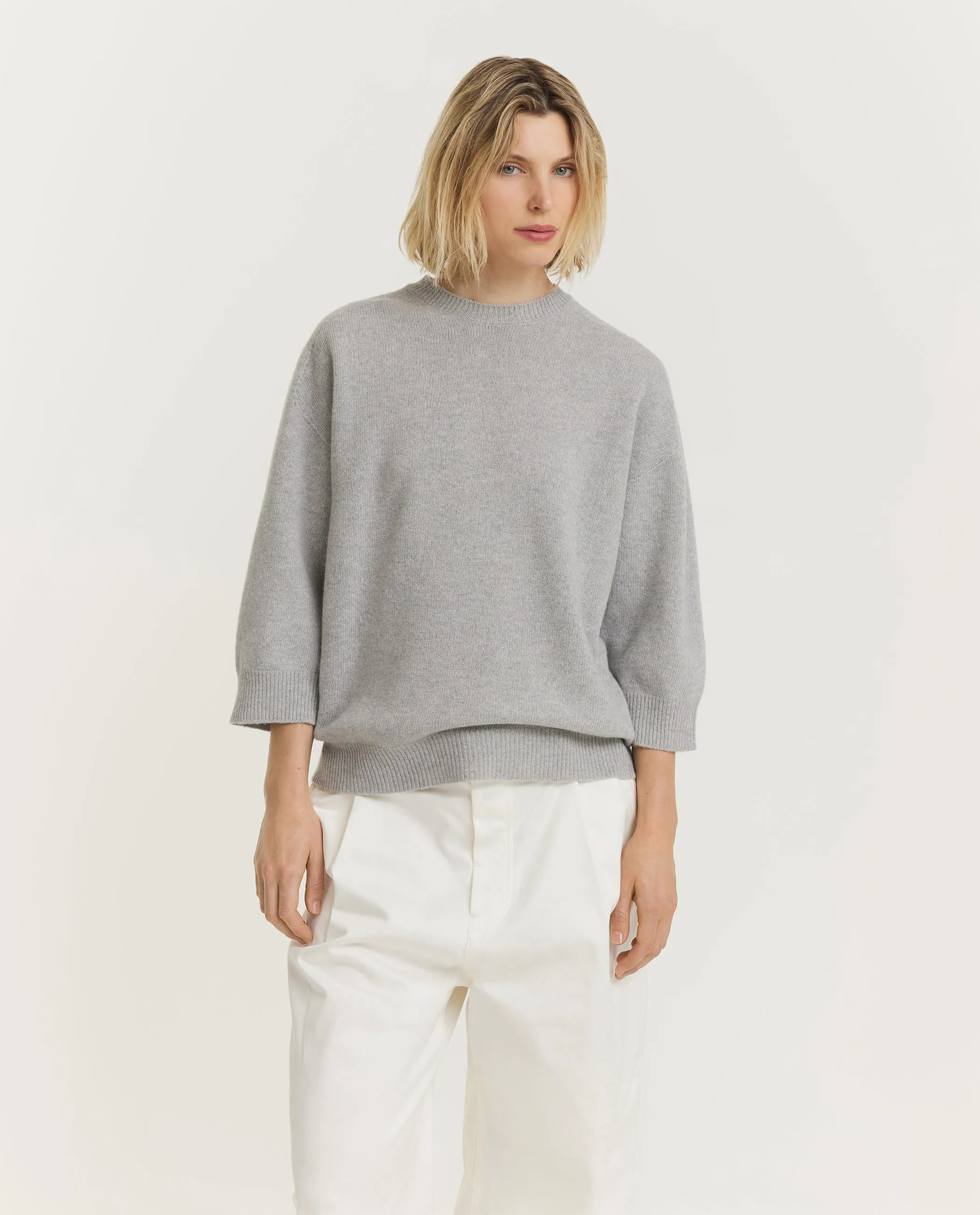 Wollen Ronde Hals Trui - Lichtgrijs sold by Pauw Amsterdam