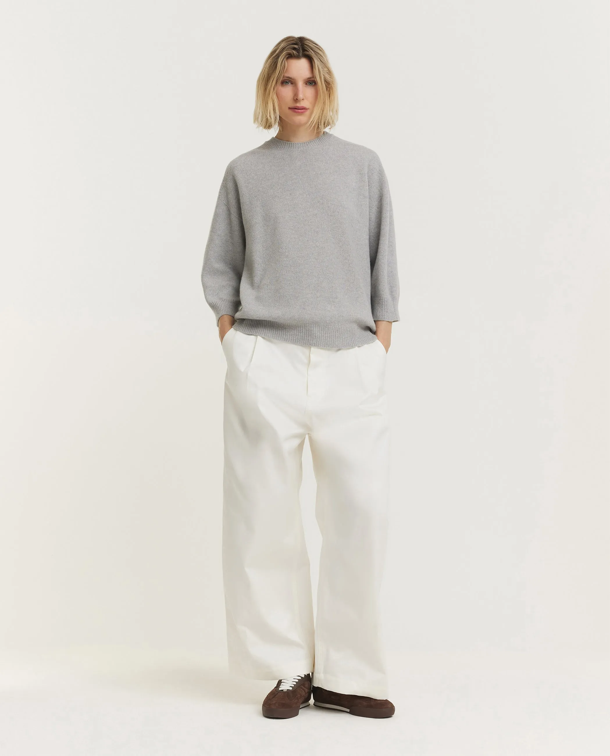 Wollen Ronde Hals Trui - Lichtgrijs sold by Pauw Amsterdam product image thumbnail 3