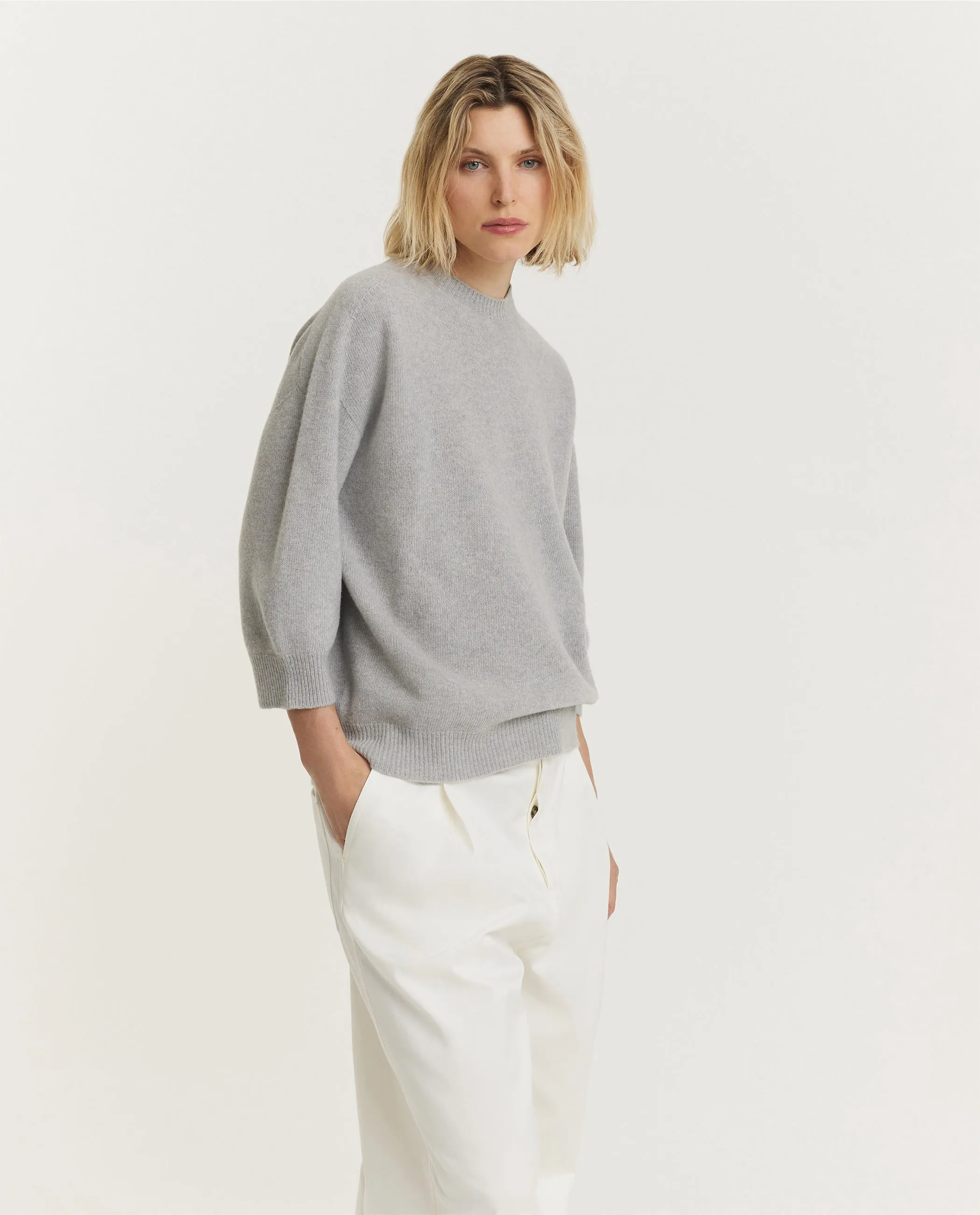 Wollen Ronde Hals Trui - Lichtgrijs sold by Pauw Amsterdam product image thumbnail 4