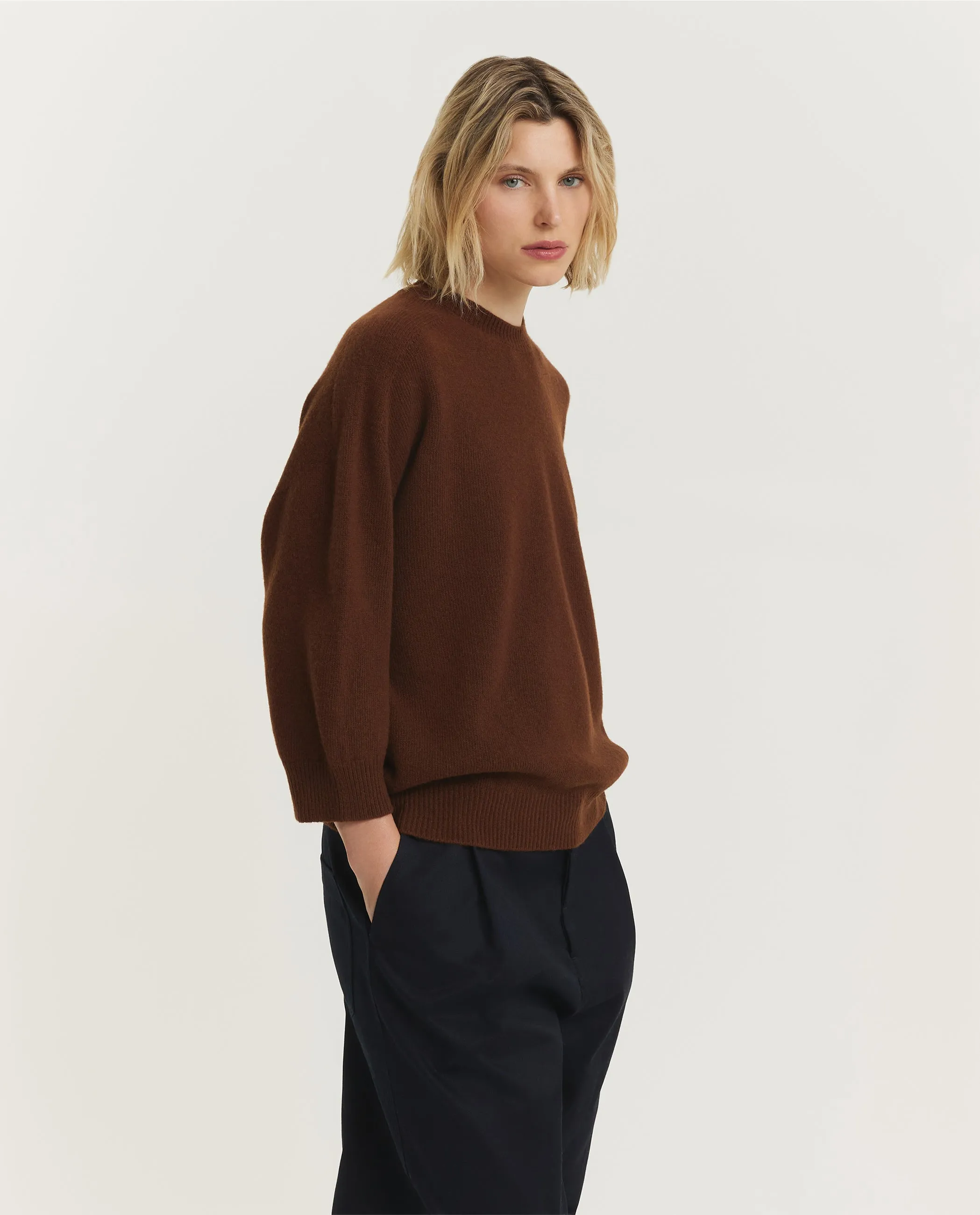 Wollen Ronde Hals Trui - Bruin sold by Pauw Amsterdam product image thumbnail 4