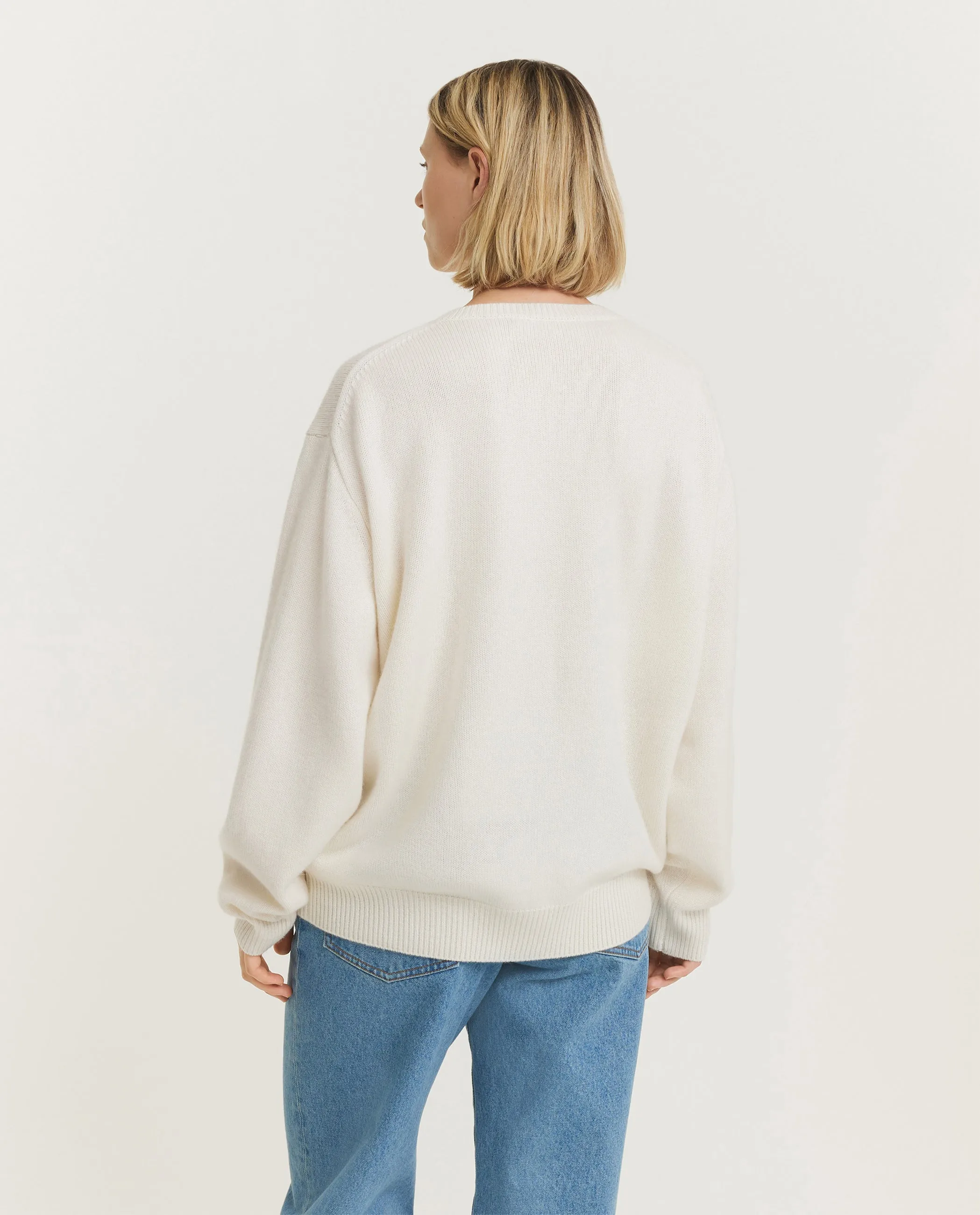 Cashmere V-Hals Trui - Ecru sold by Pauw Amsterdam product image thumbnail 5
