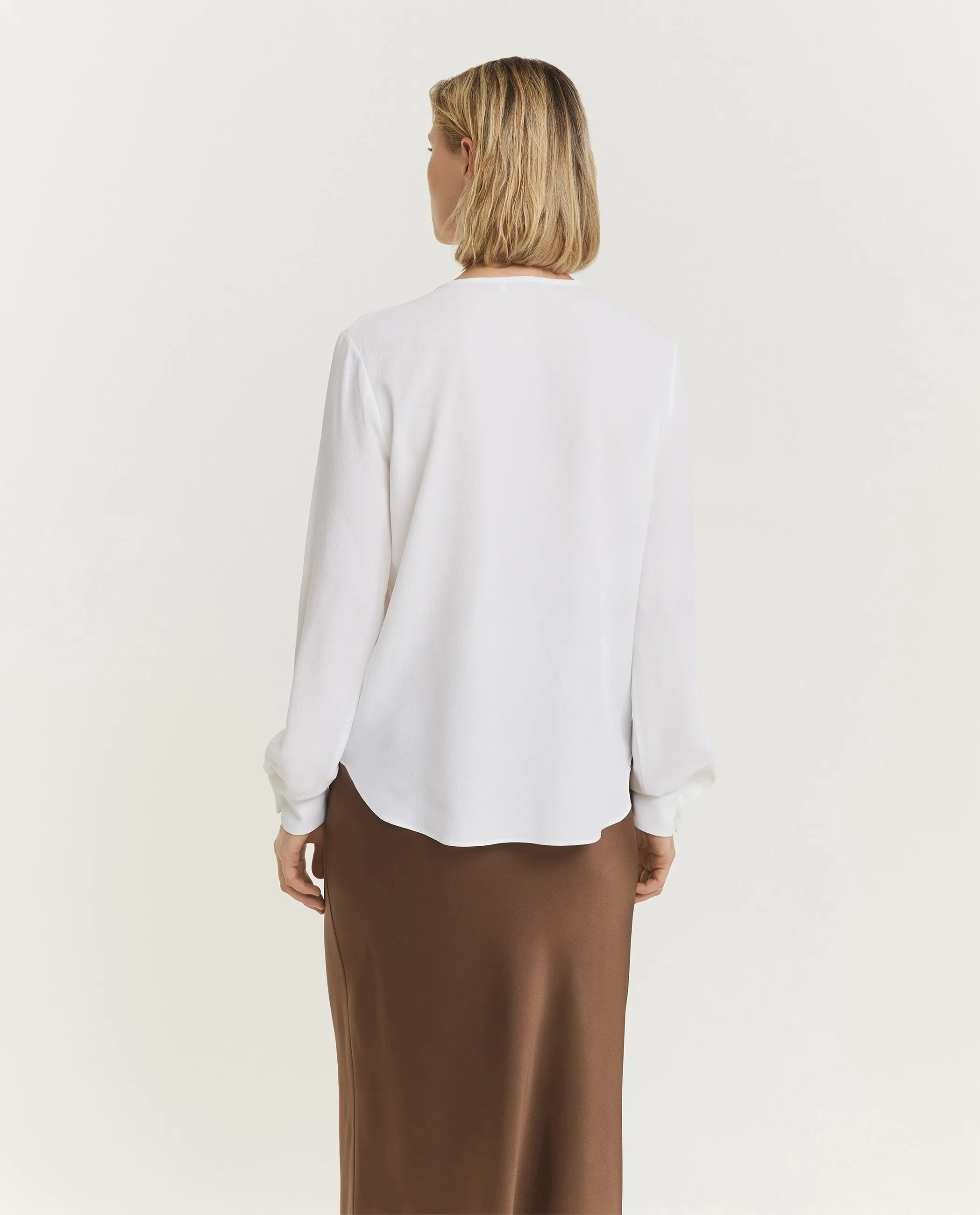 Vloeiende Rond Hals Top - Wit sold by Pauw Amsterdam product image thumbnail 5