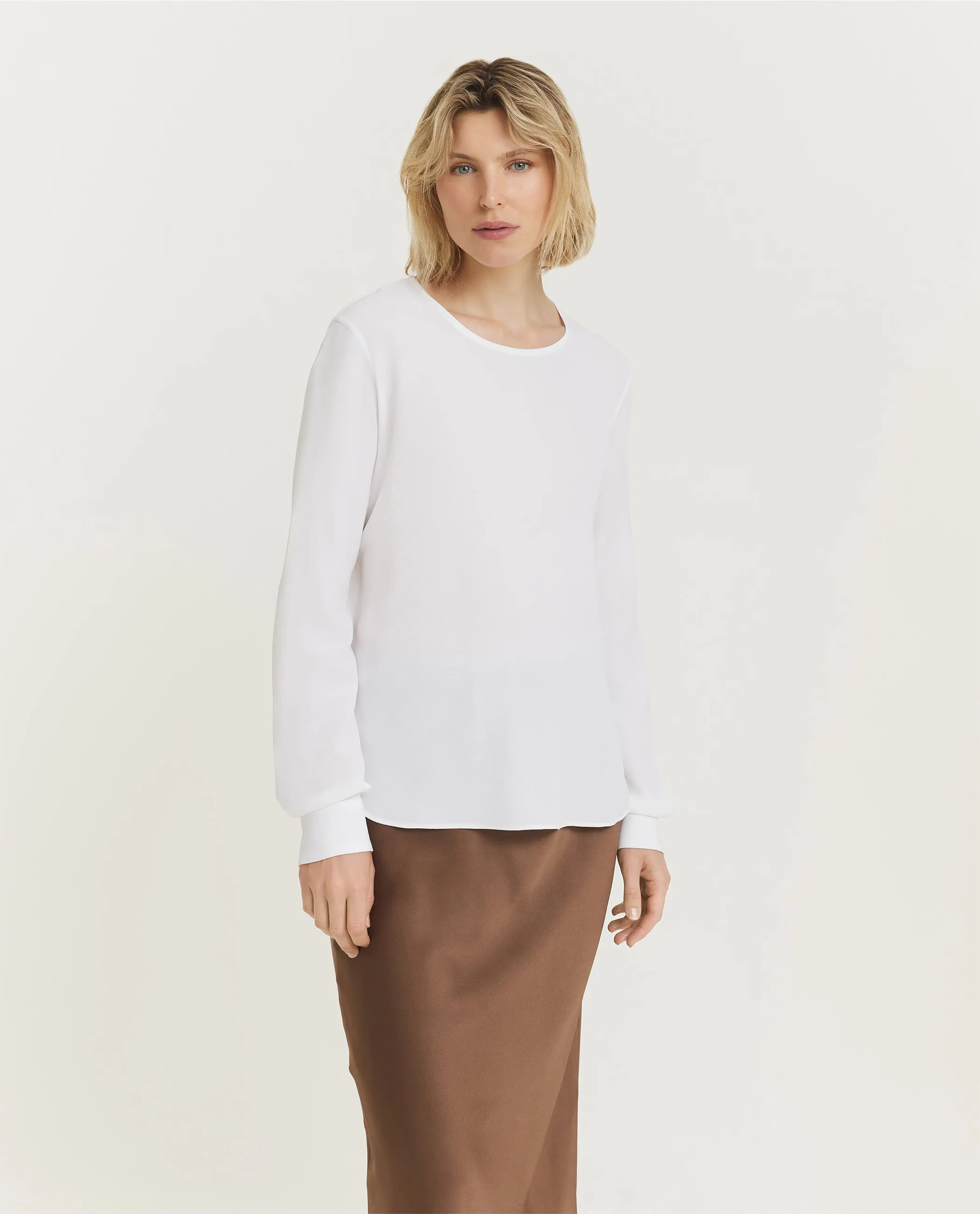 Vloeiende Rond Hals Top - Wit sold by Pauw Amsterdam