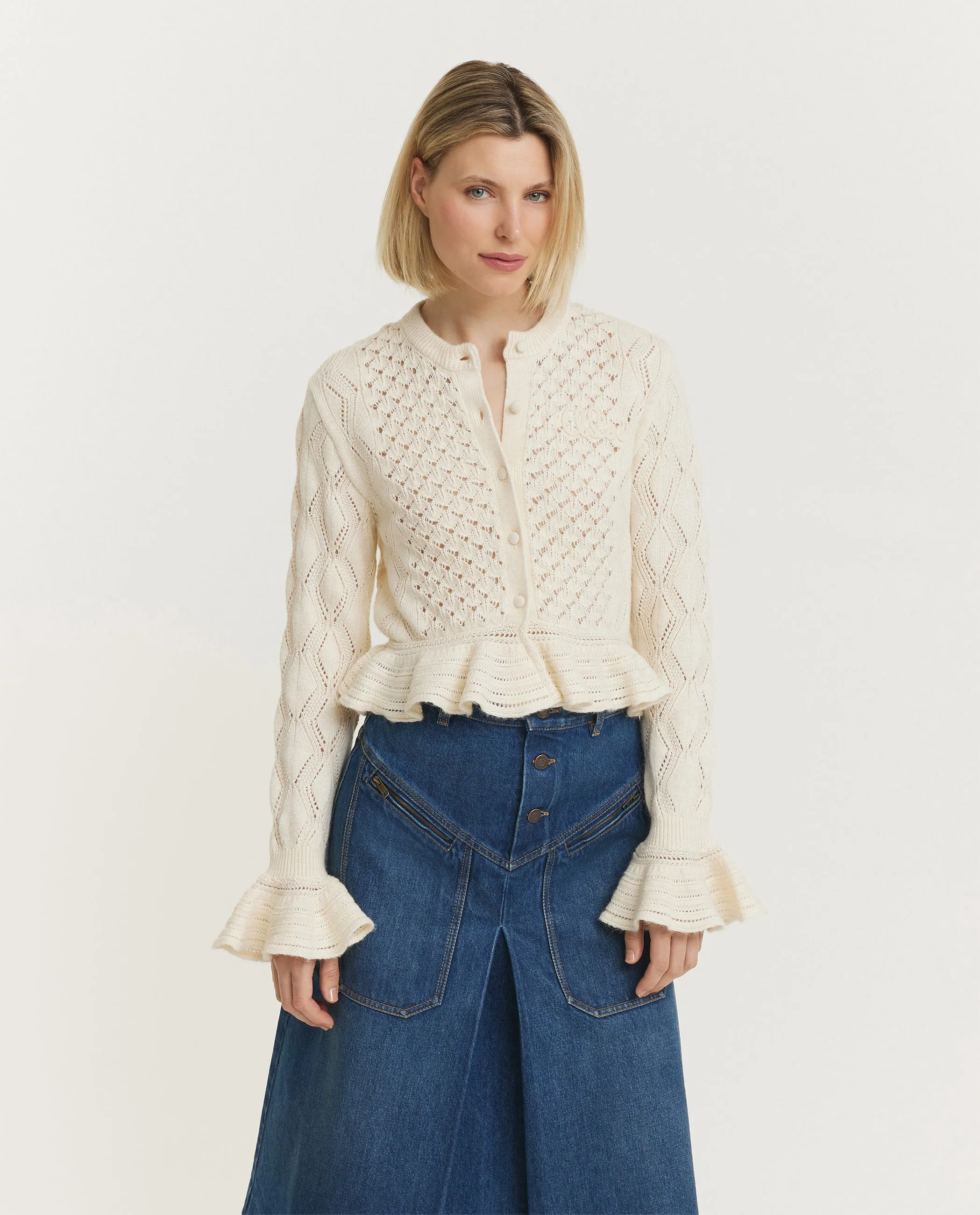 Ruffled Logo Vest - Ecru sold by Pauw Amsterdam