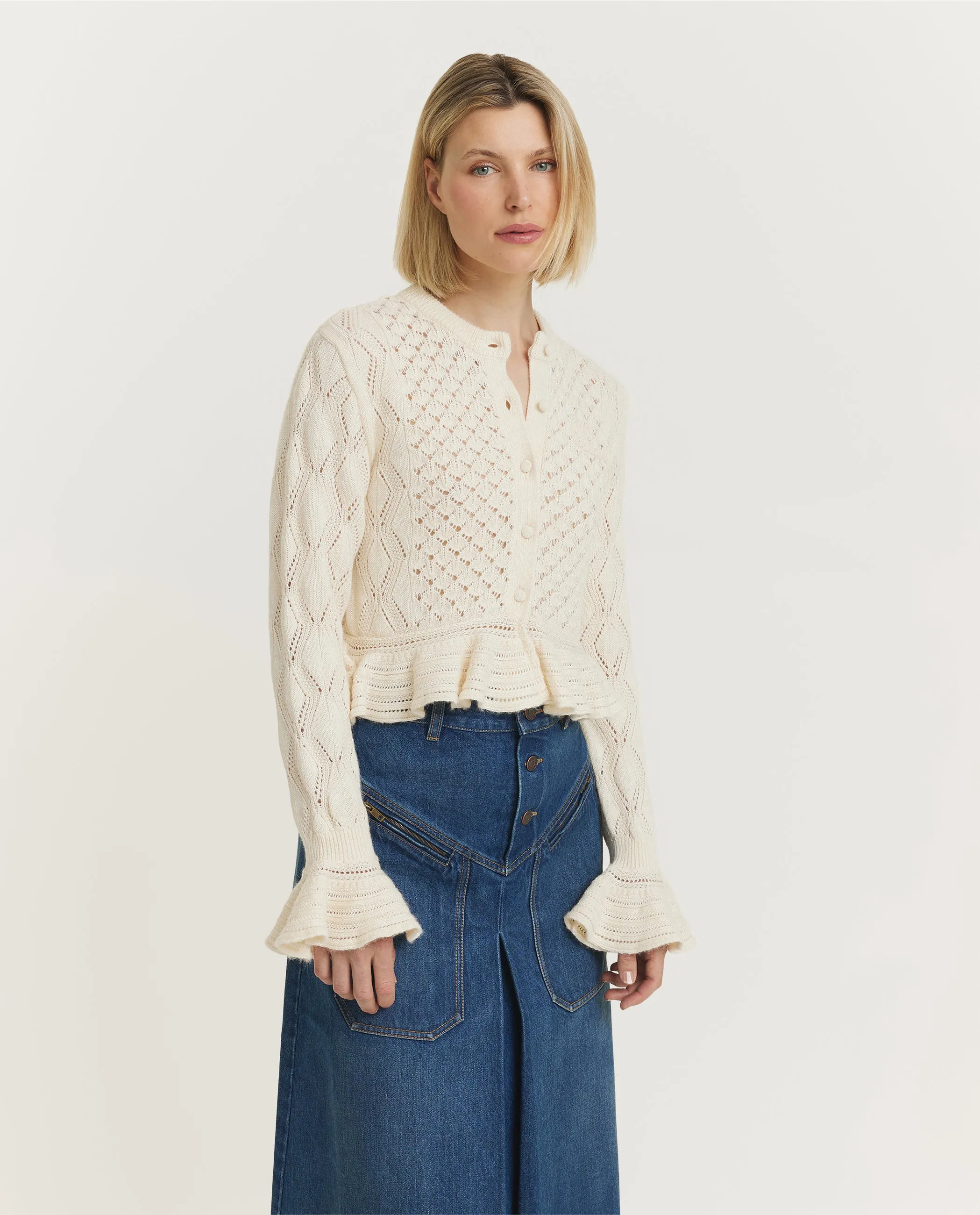 Ruffled Logo Vest - Ecru sold by Pauw Amsterdam product image thumbnail 4