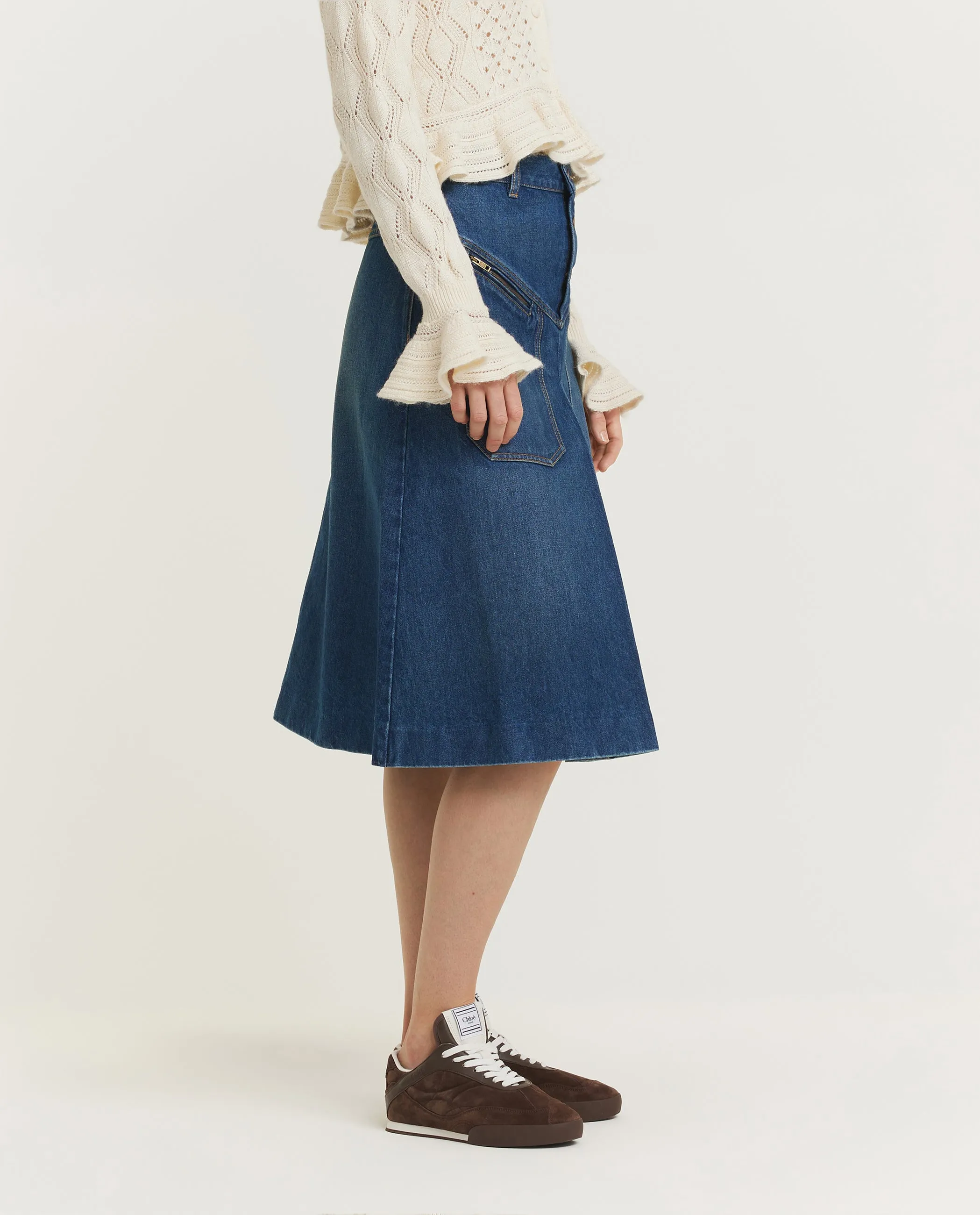Denim Knielange Rok - Blauw sold by Pauw Amsterdam product image thumbnail 3