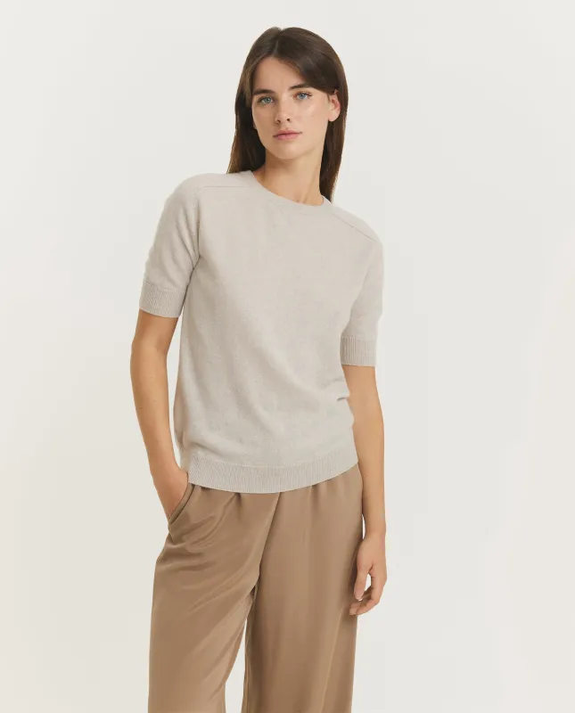 Cashmere Kenza T-shirt - Ecru sold by Pauw Amsterdam
