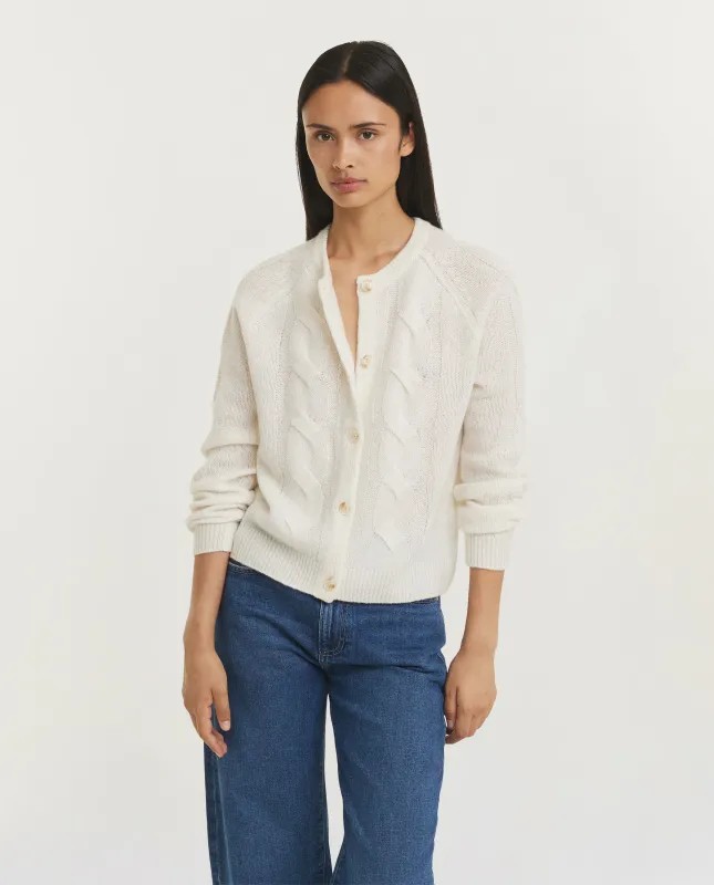 Cashmere Kabel Vest - Ecru sold by Pauw Amsterdam