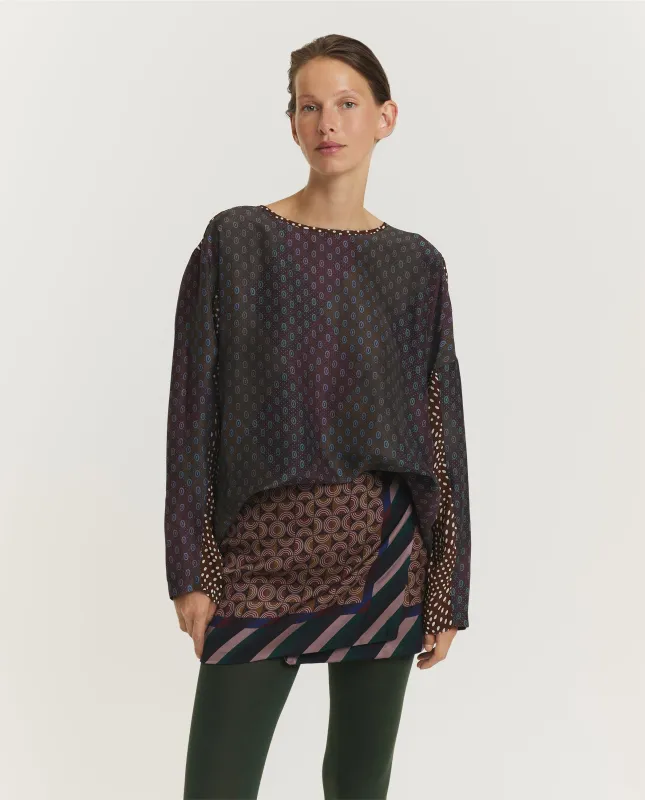 Contrast Zijden Top - Paars sold by Pauw Amsterdam