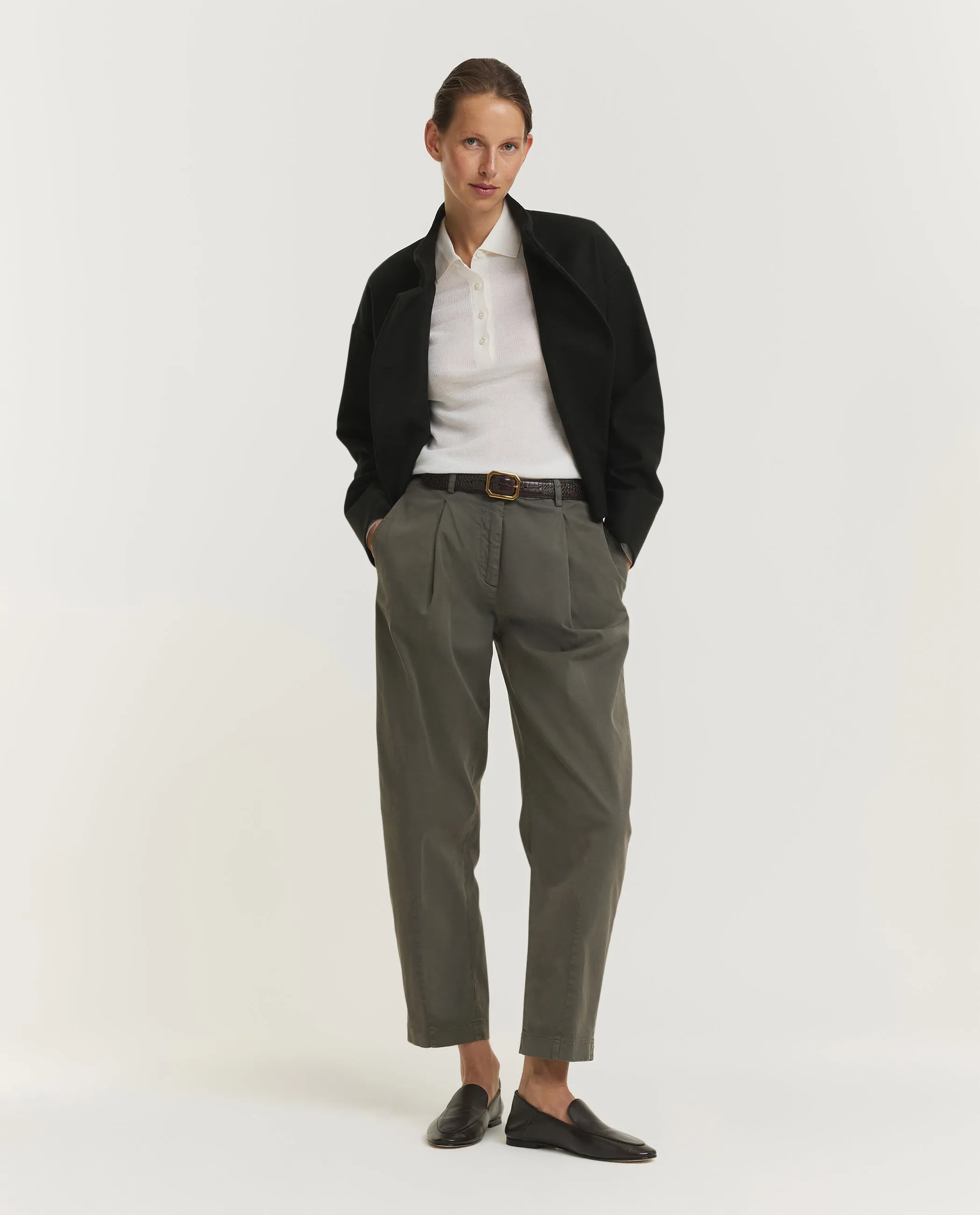 Katoenen Gabardine Broek - Groen sold by Pauw Amsterdam